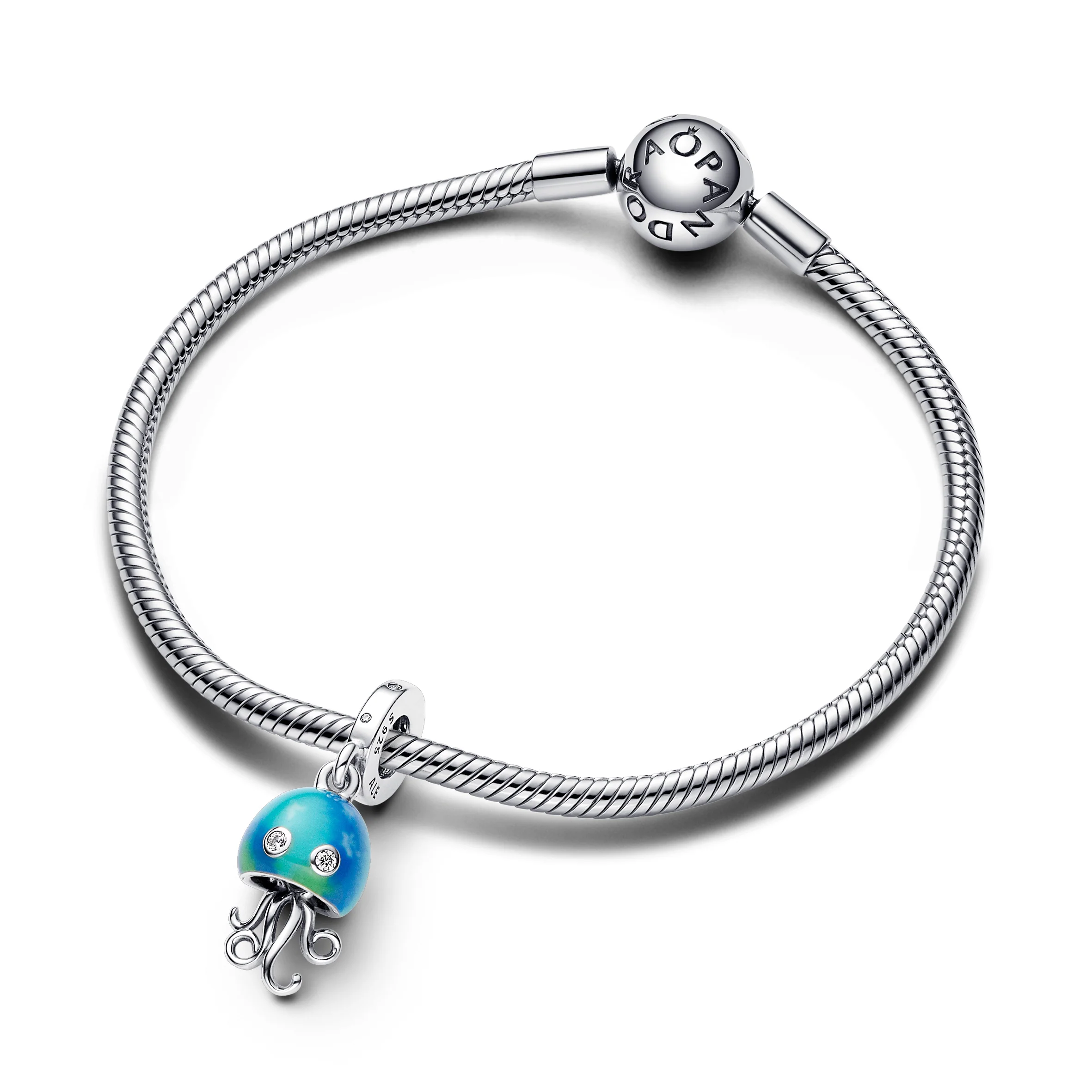 Jellyfish Sterling Silver Dangle With Clear Cubic Zirconia And Color Changing Enamel - Image 4