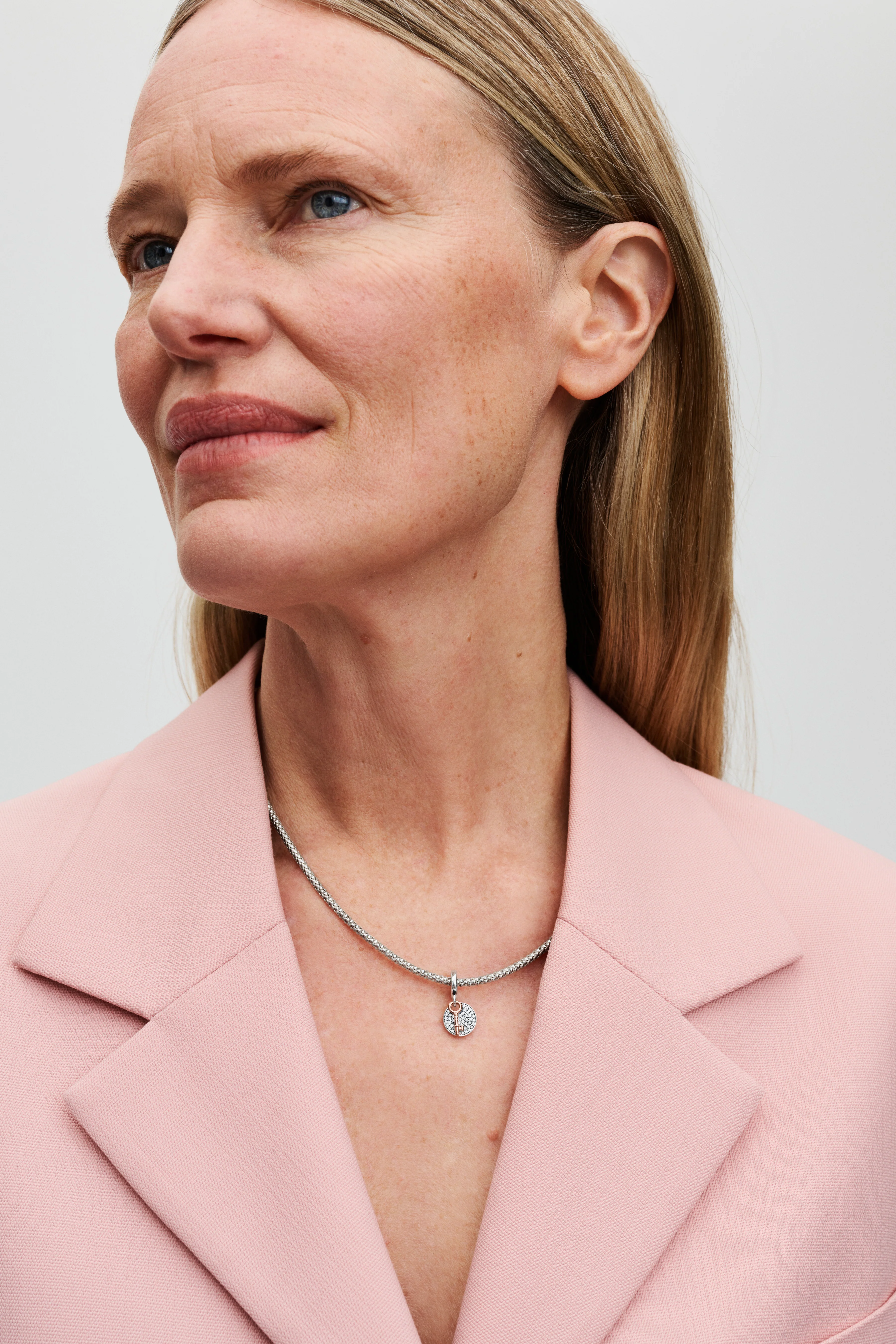 Key Sterling Silver And 14K Rose Gold-Plated Double Dangle With Clear Cubic Zirconia - Image 5