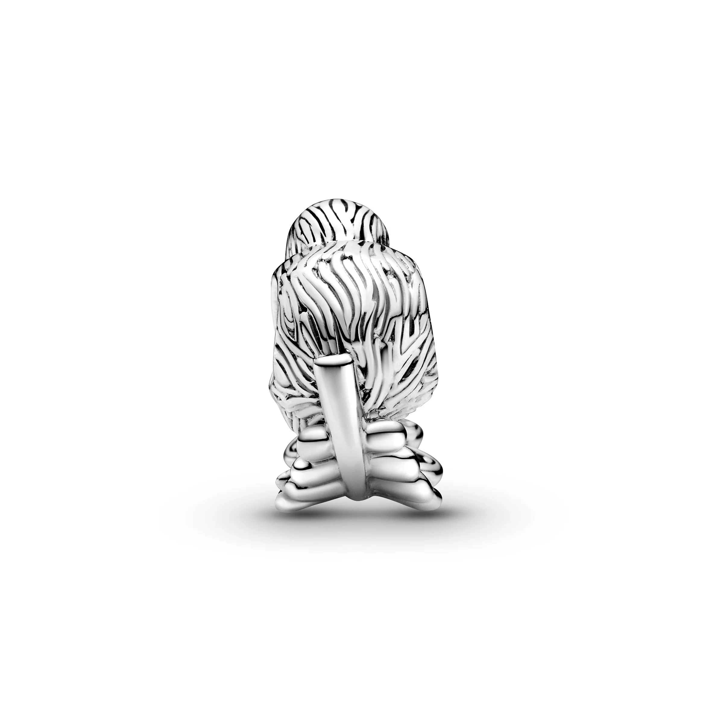 Kiwi Bird Sterling Silver Charm With Light Green Crystal, Clear Cubic Zirconia And Black Enamel - Image 3