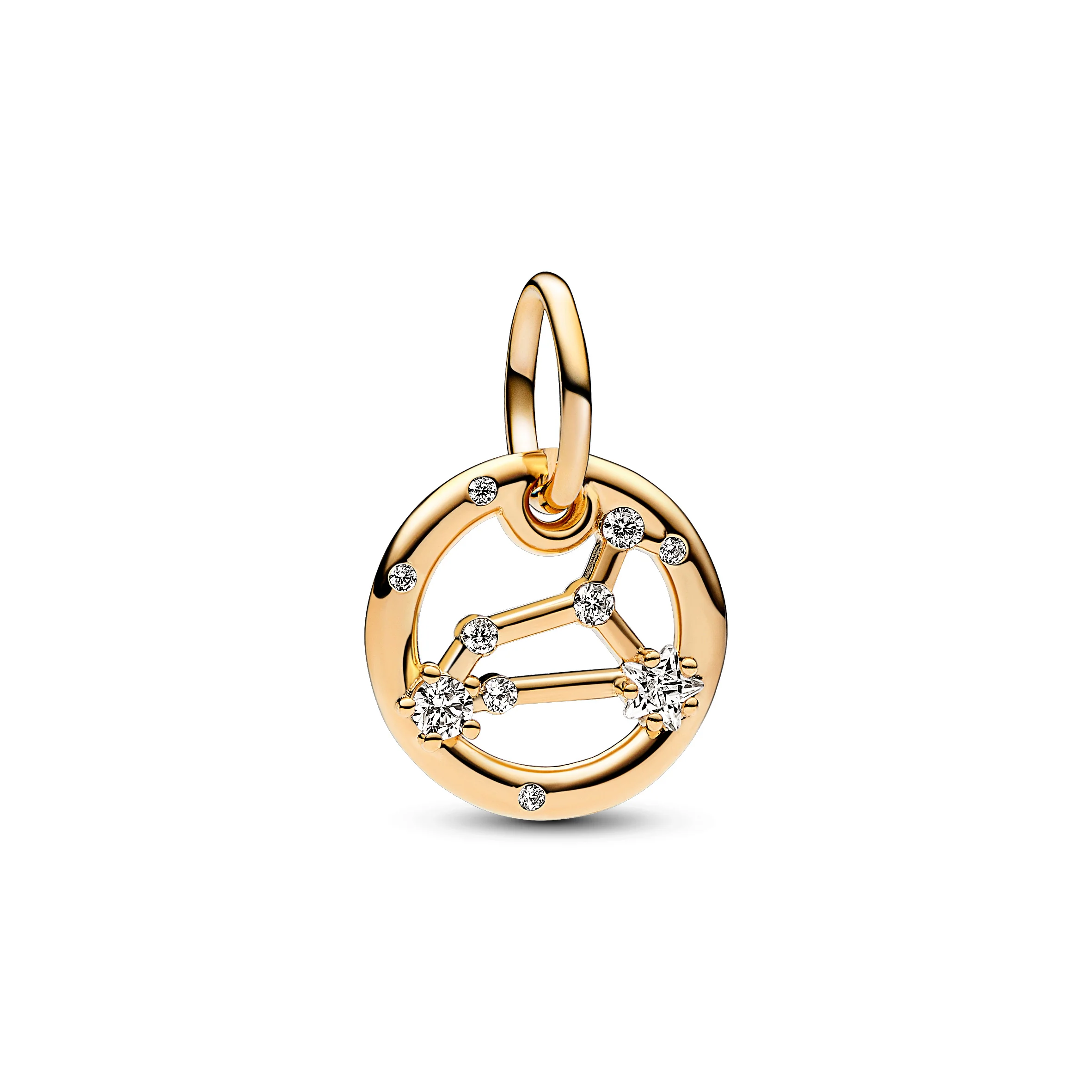 Leo Zodiac 14K Gold-Plated Dangle With Clear Cubic Zirconia