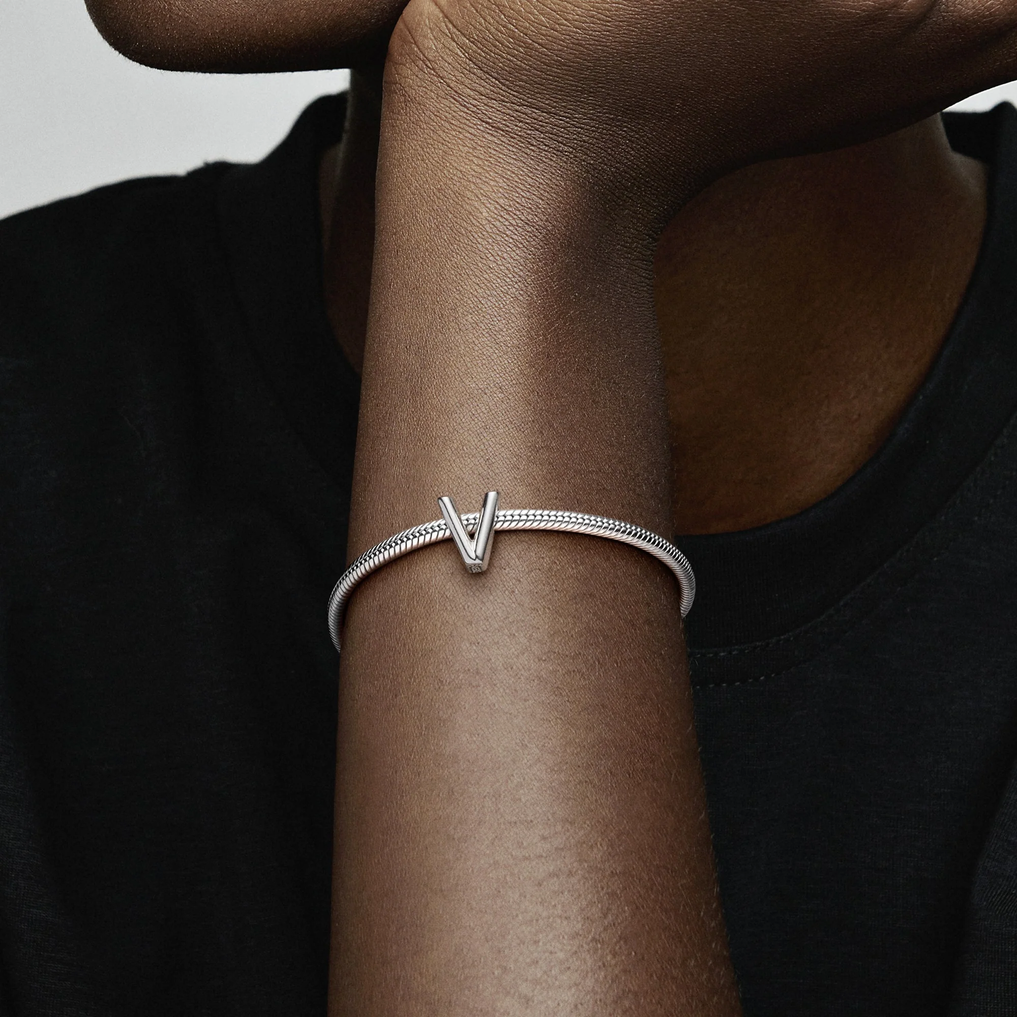 Letter V Silver Charm - Image 2