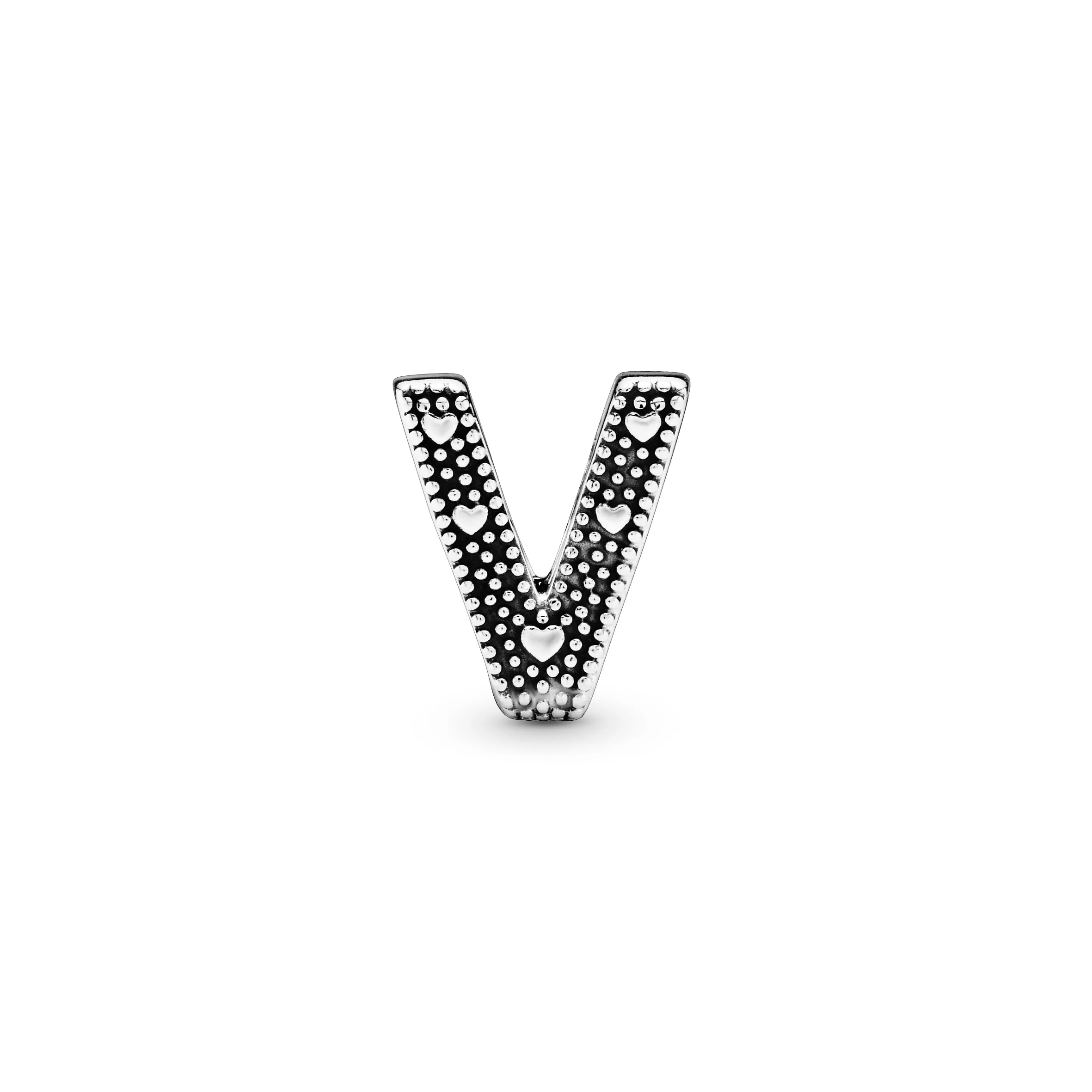 Letter V Silver Charm - Image 3