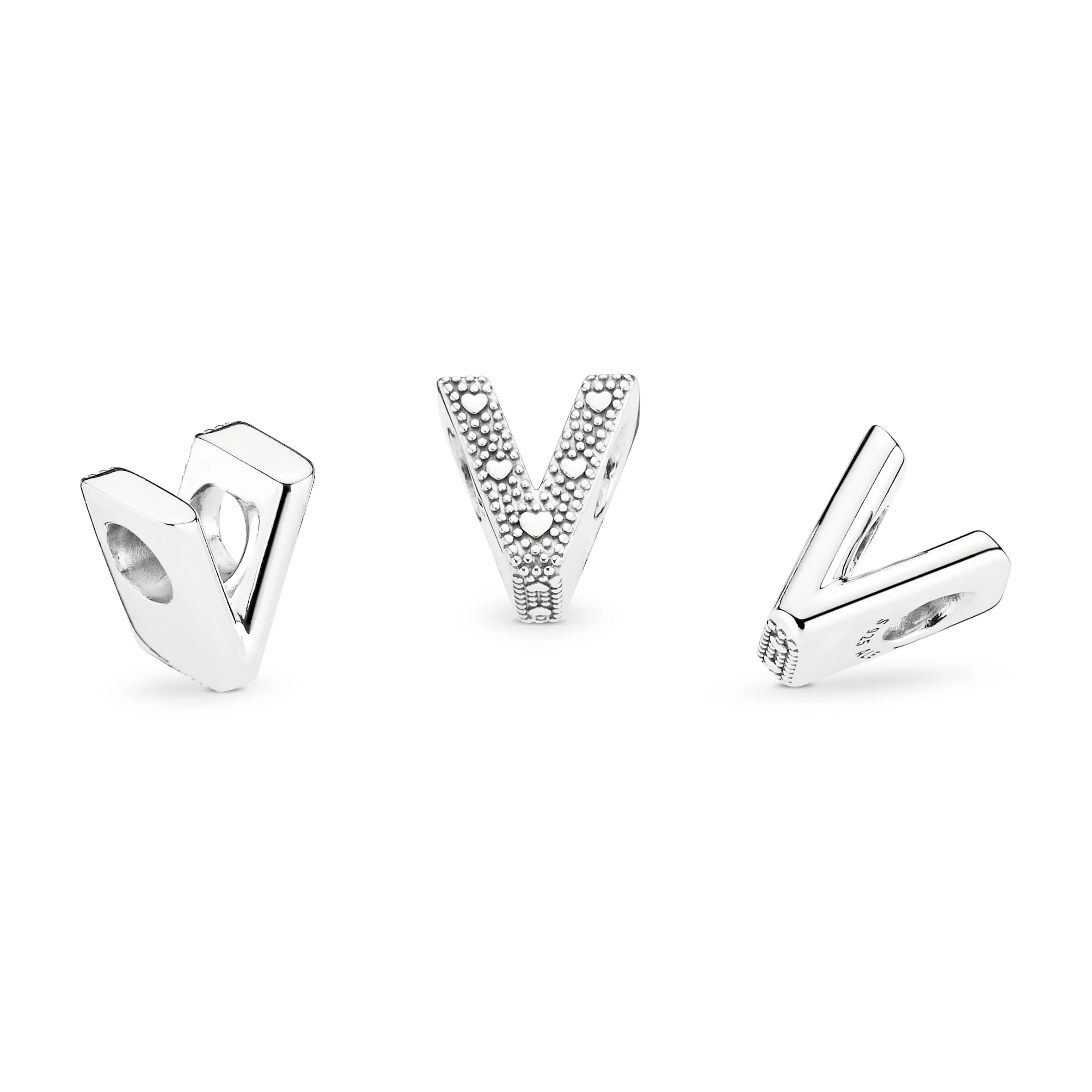 Letter V Silver Charm - Image 5