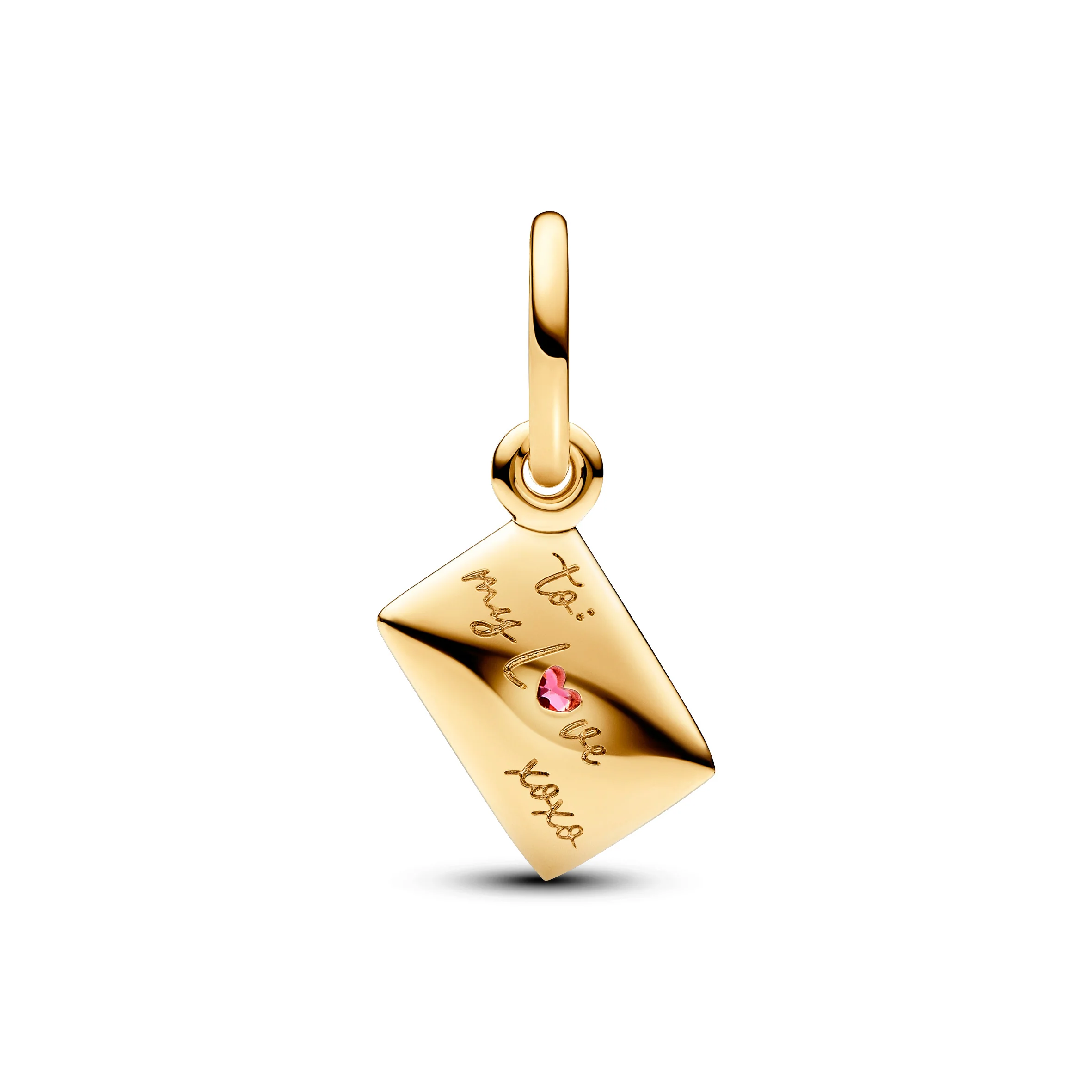 Love Envelope 14K Gold-Plated Dangle With Red Cubic Zirconia - Image 3