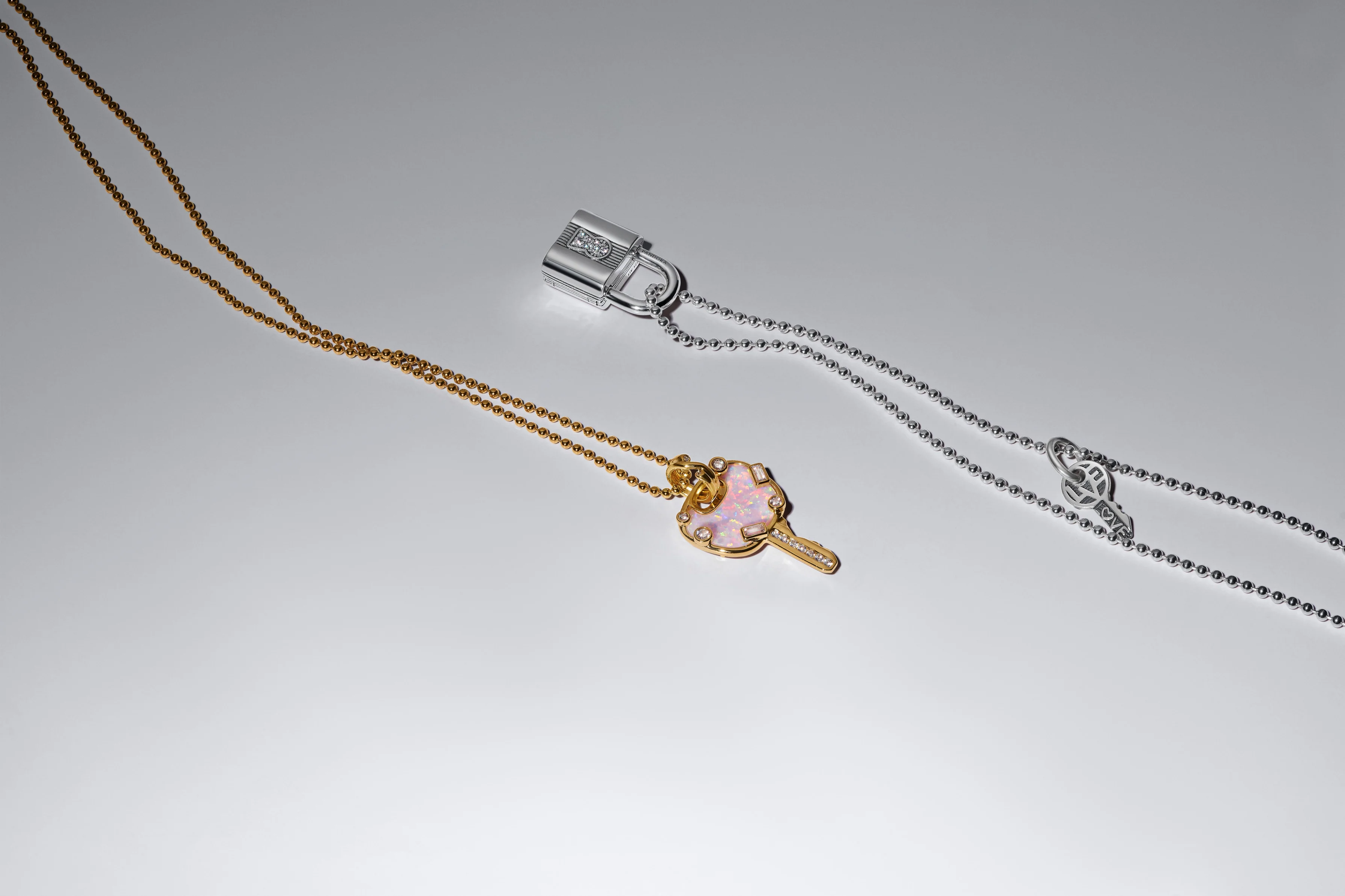Love Key 14K Gold-Plated Dangle With Clear Cubic Zirconia And Lab-Created Pink Opal - Image 6