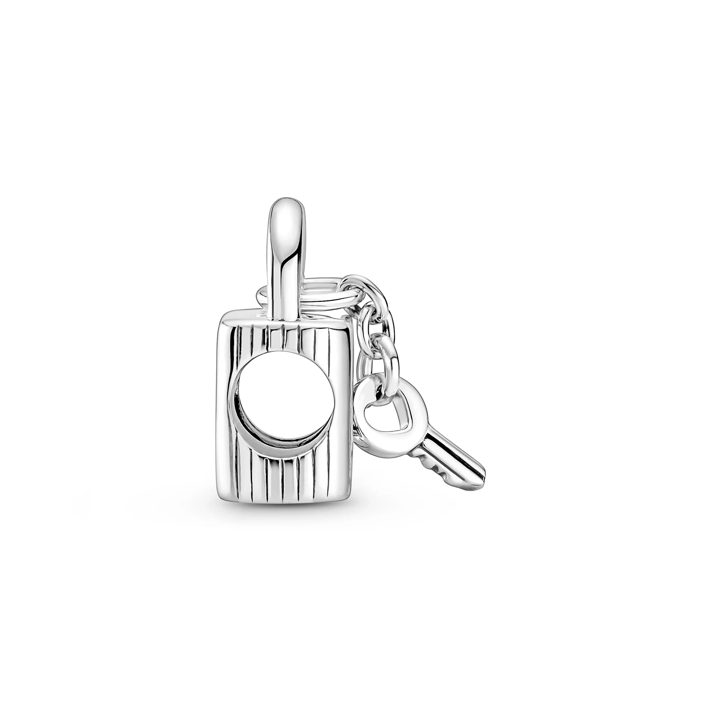 Love Padlock And Key Sterling Silver Charm With Black Enamel - Image 5