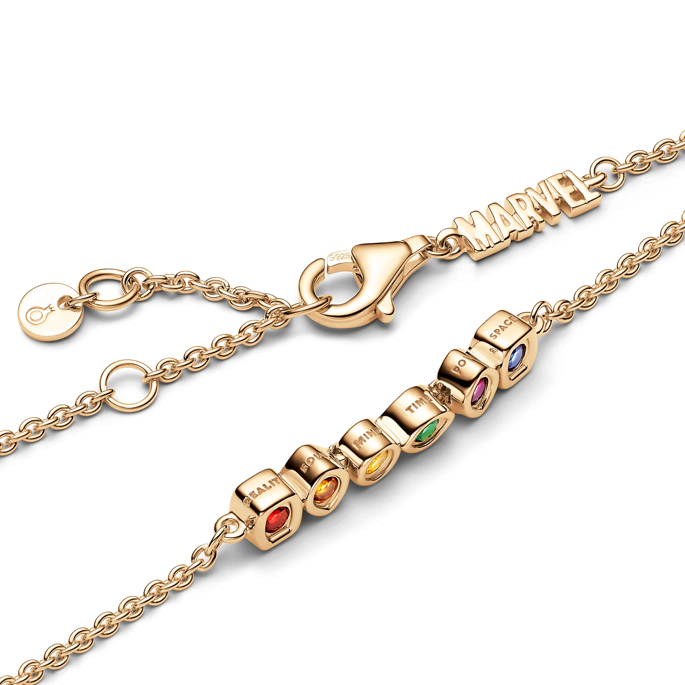 Marvel 14K Gold-Plated Bracelet With Red, Orange, Yellow, Green, Purple And Blue Crystal - Image 4