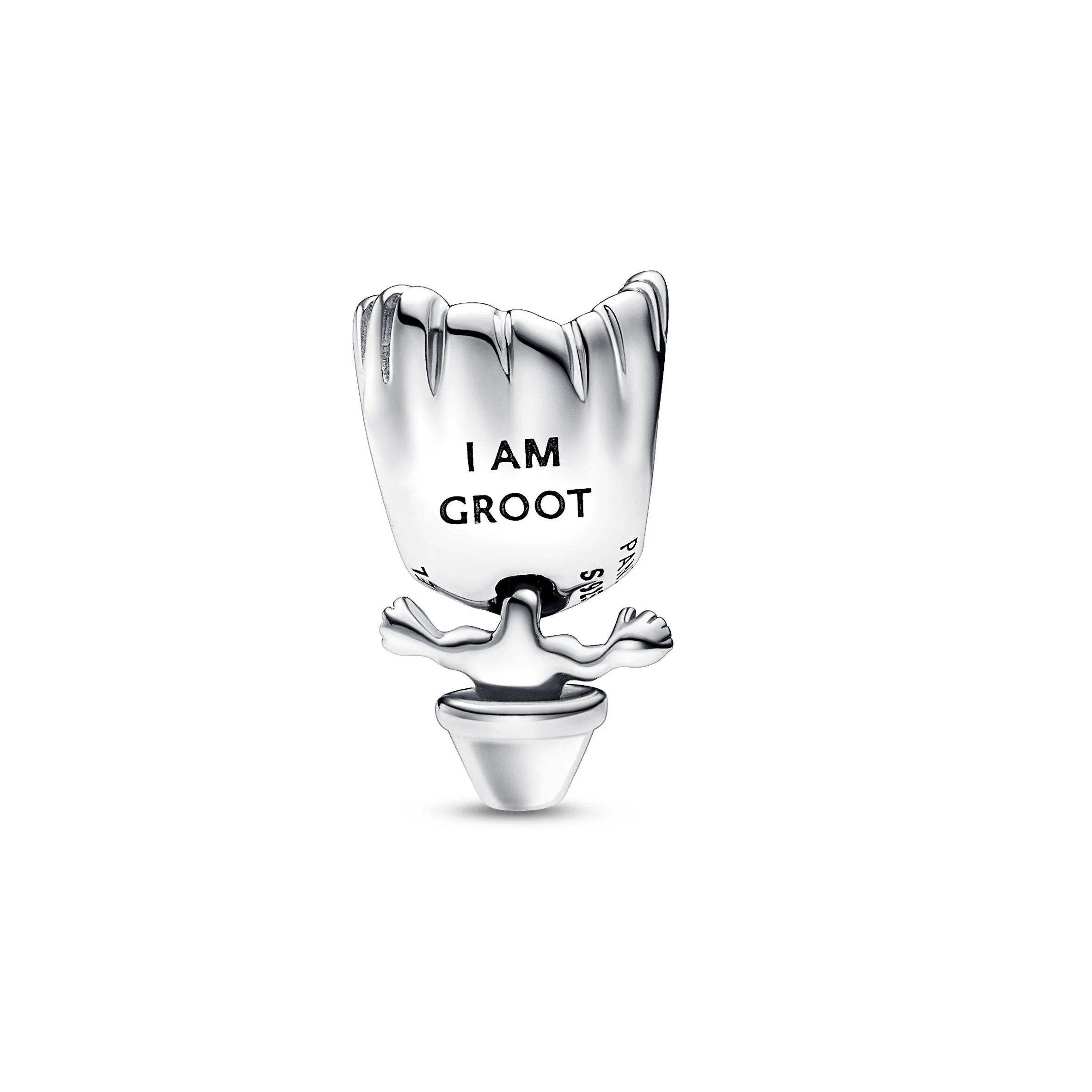 Marvel Baby Groot Sterling Silver Charm With Brown Crystal - Image 4
