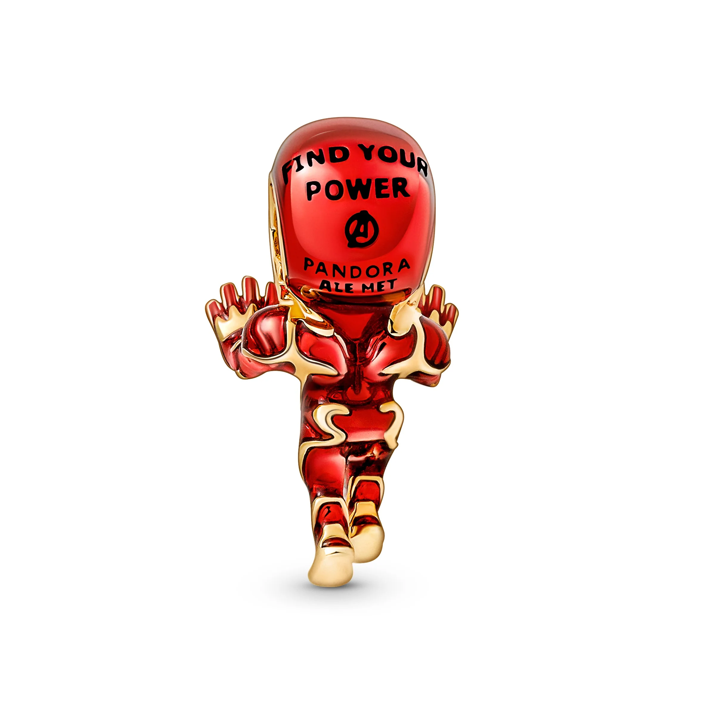 Marvel Iron Man 14K Gold-Plated Charm With Clear Cubic Zirconia, Red, Black And White Enamel - Image 5