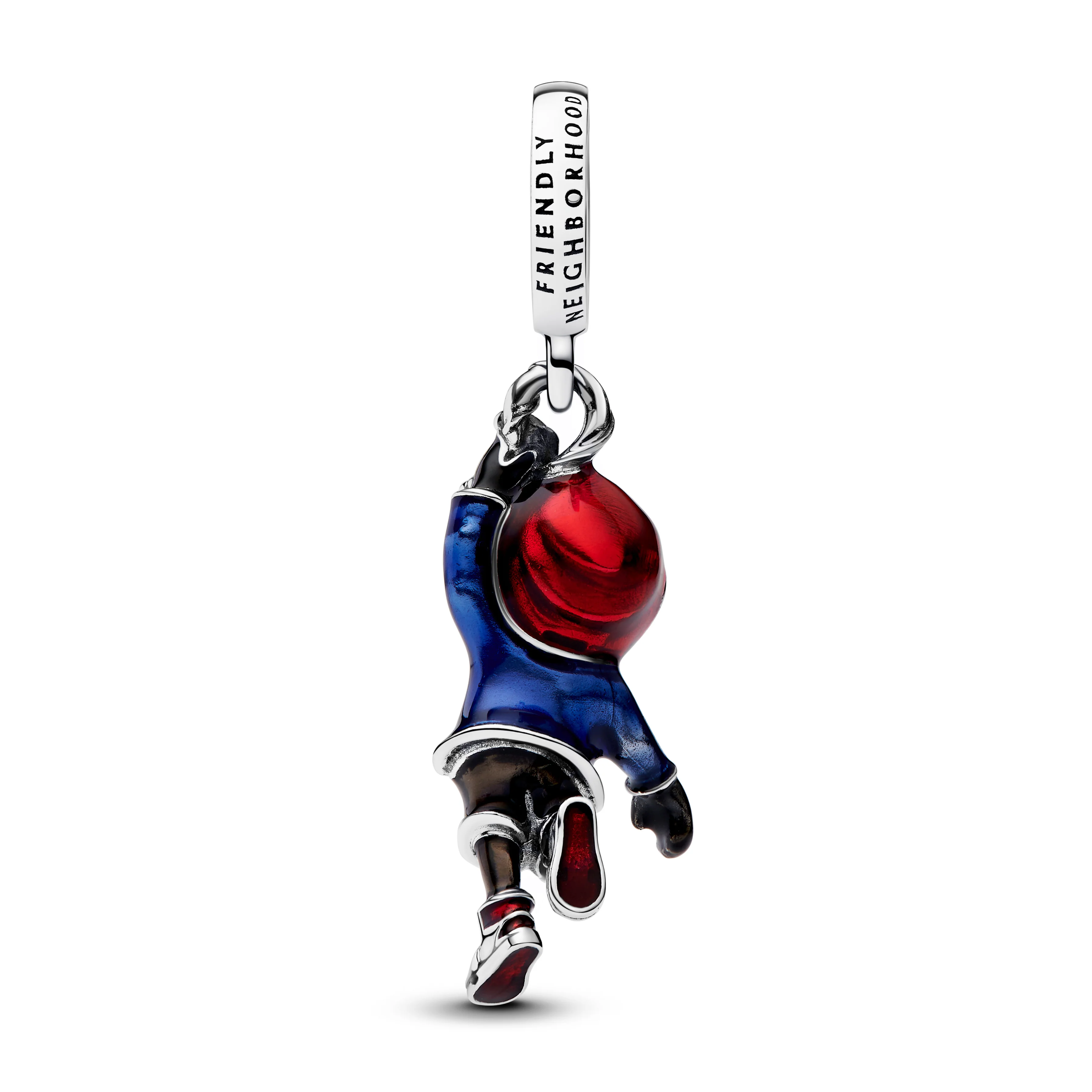 Marvel Spider-Man Miles Morales Sterling Silver Dangle With Red, Blue, White And Black Enamel - Image 3