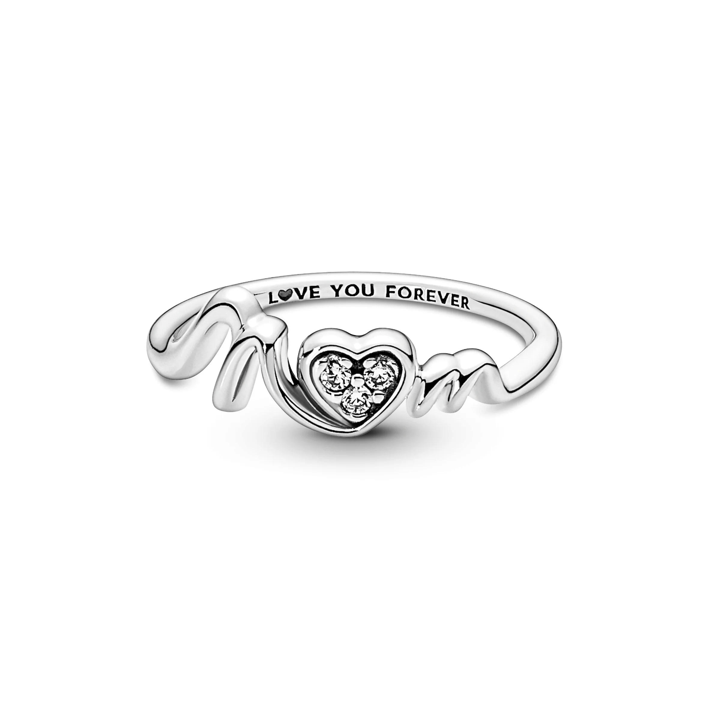 Mom Sterling Silver Ring With Clear Cubic Zirconia - Image 2