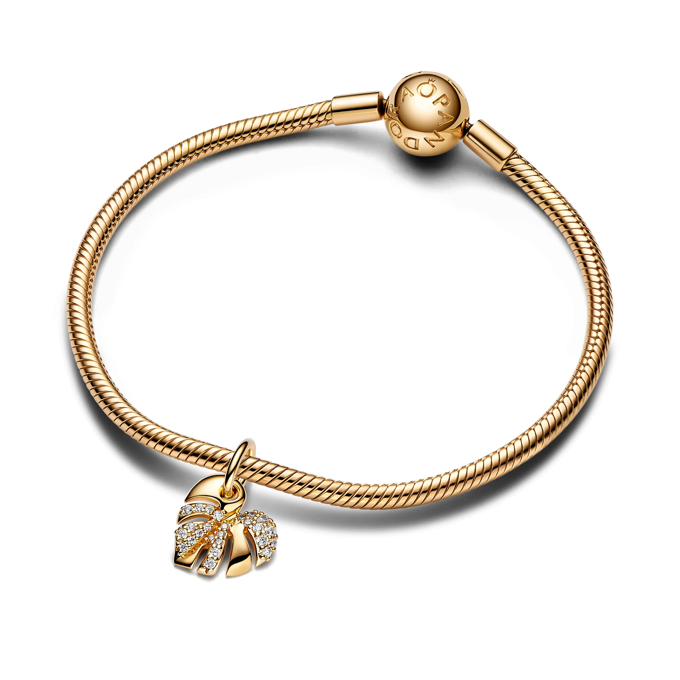 Monstera 14K Gold-Plated Dangle With Clear Cubic Zirconia - Image 5