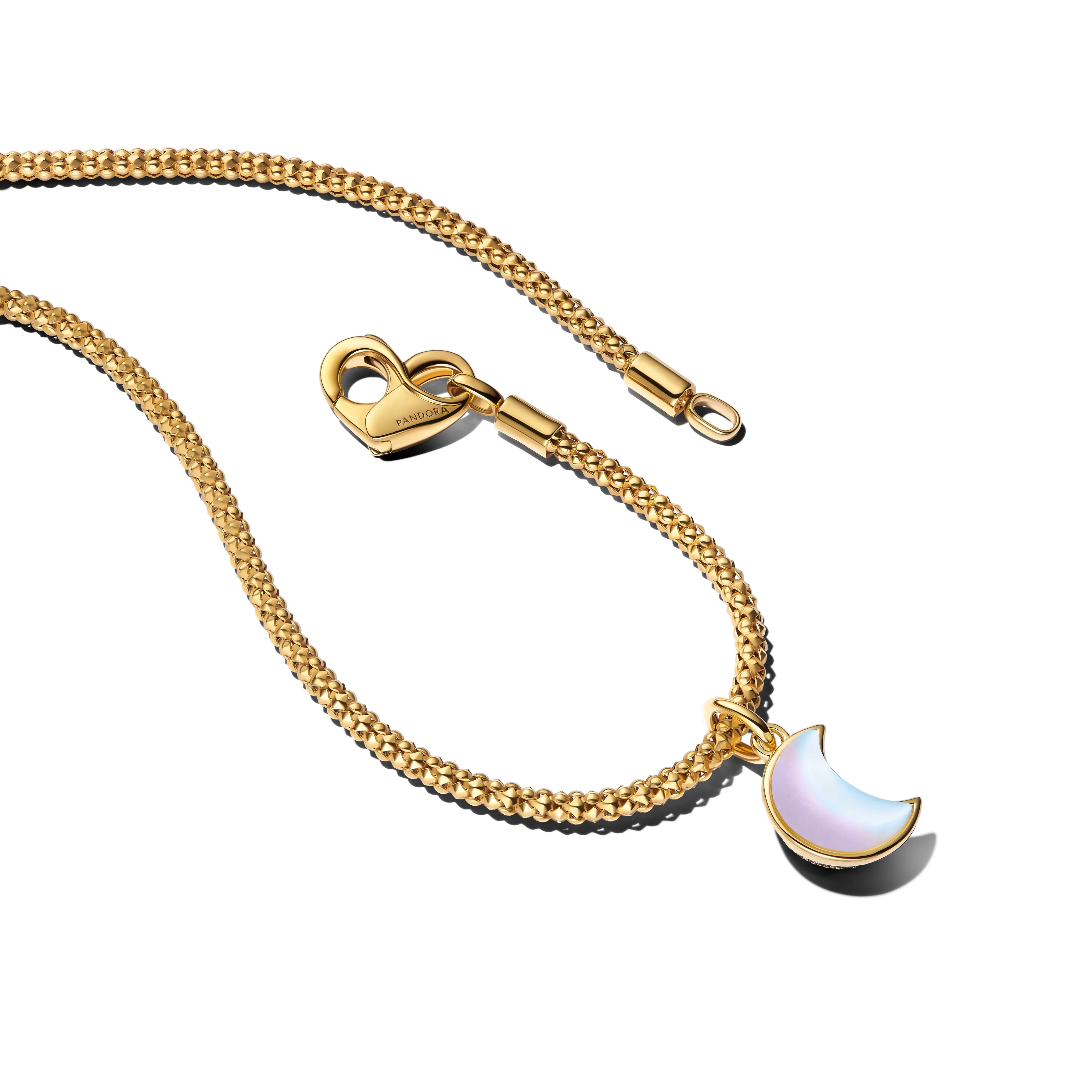 Moon 14K Gold-Plated Dangle With Clear Cubic Zirconia And Frosted Moonstone Resin - Image 5