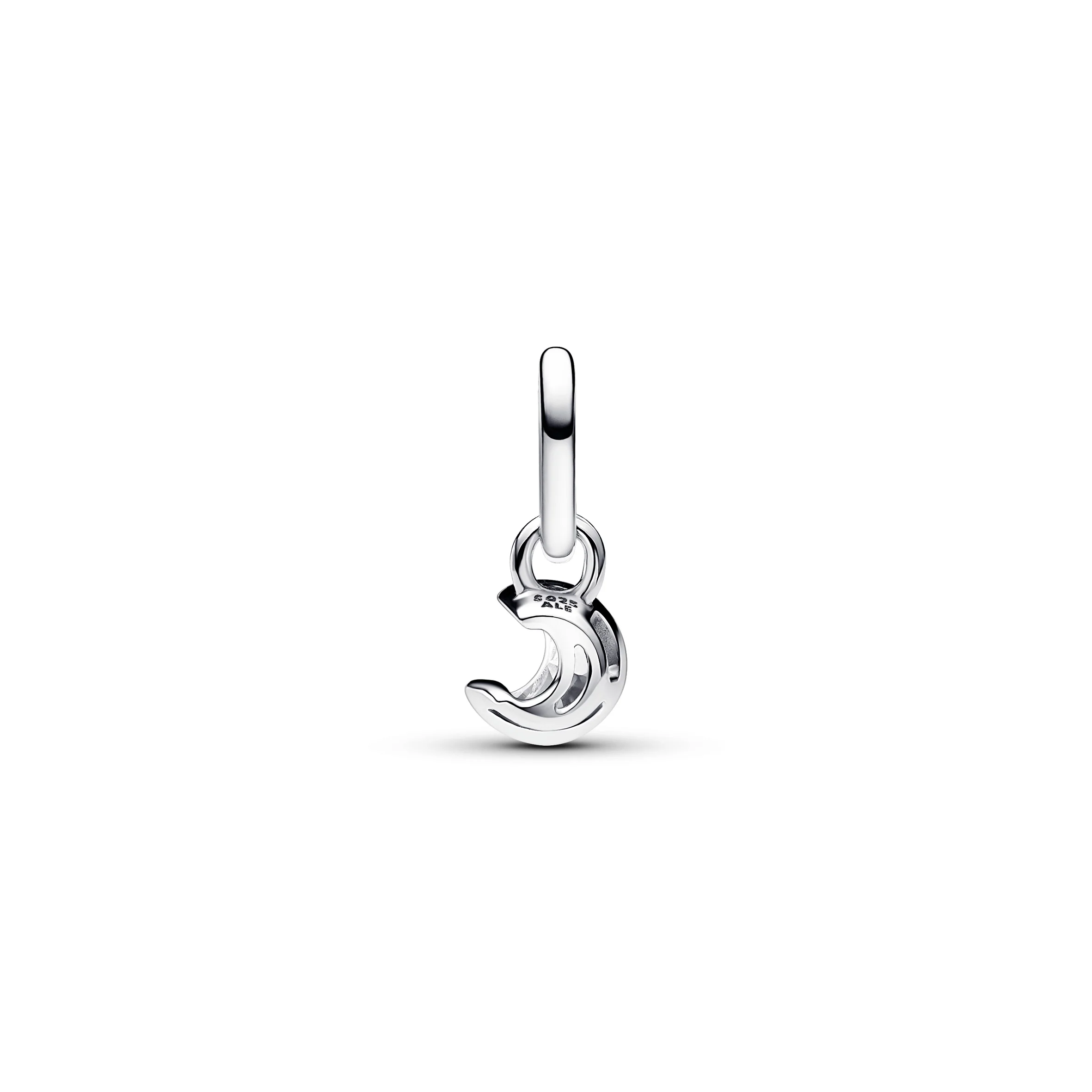 Moon Sterling Silver Mini Dangle With Clear Cubic Zirconia - Image 4