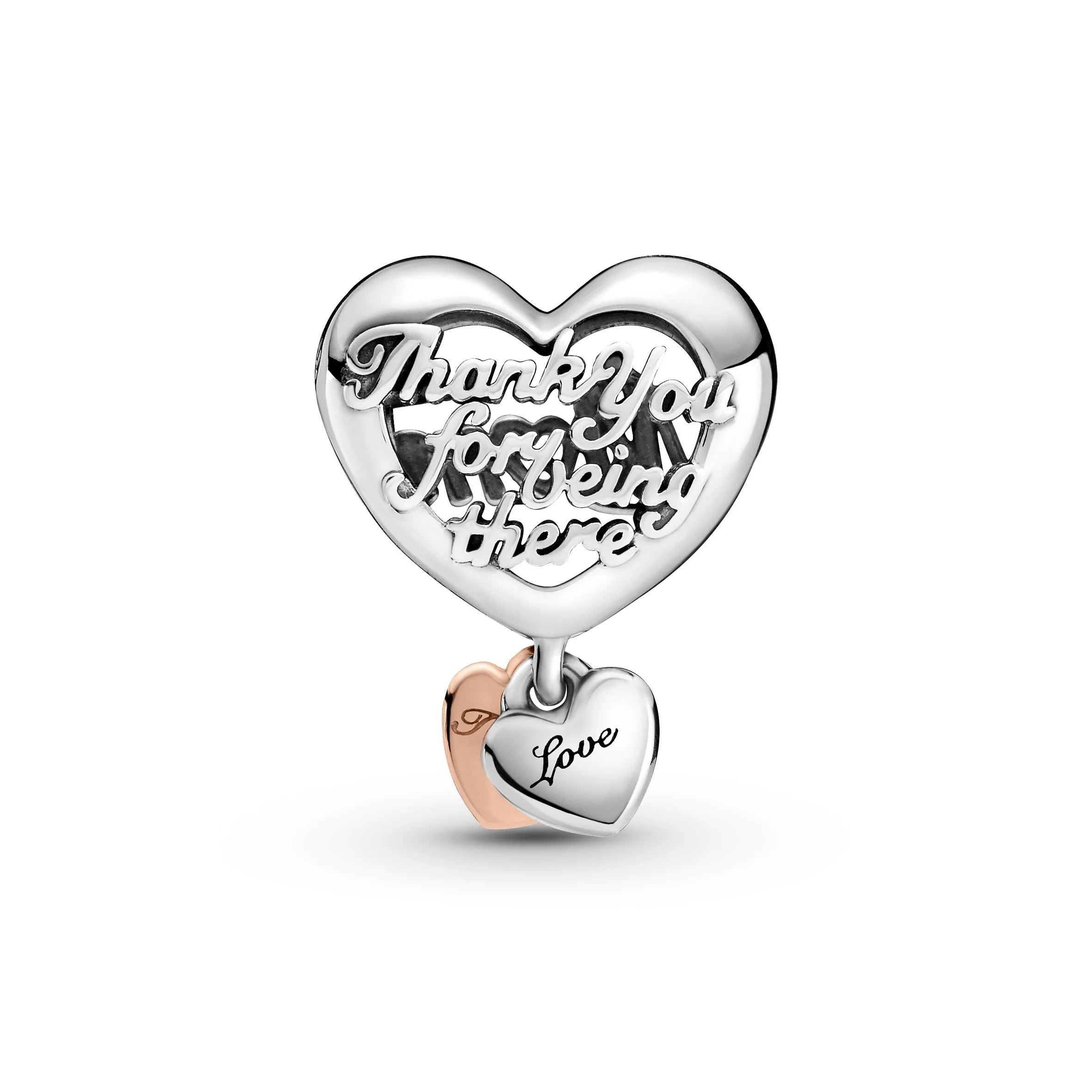 Mum And Heart Sterling Silver And 14K Rose Gold-Plated Charm - Image 5
