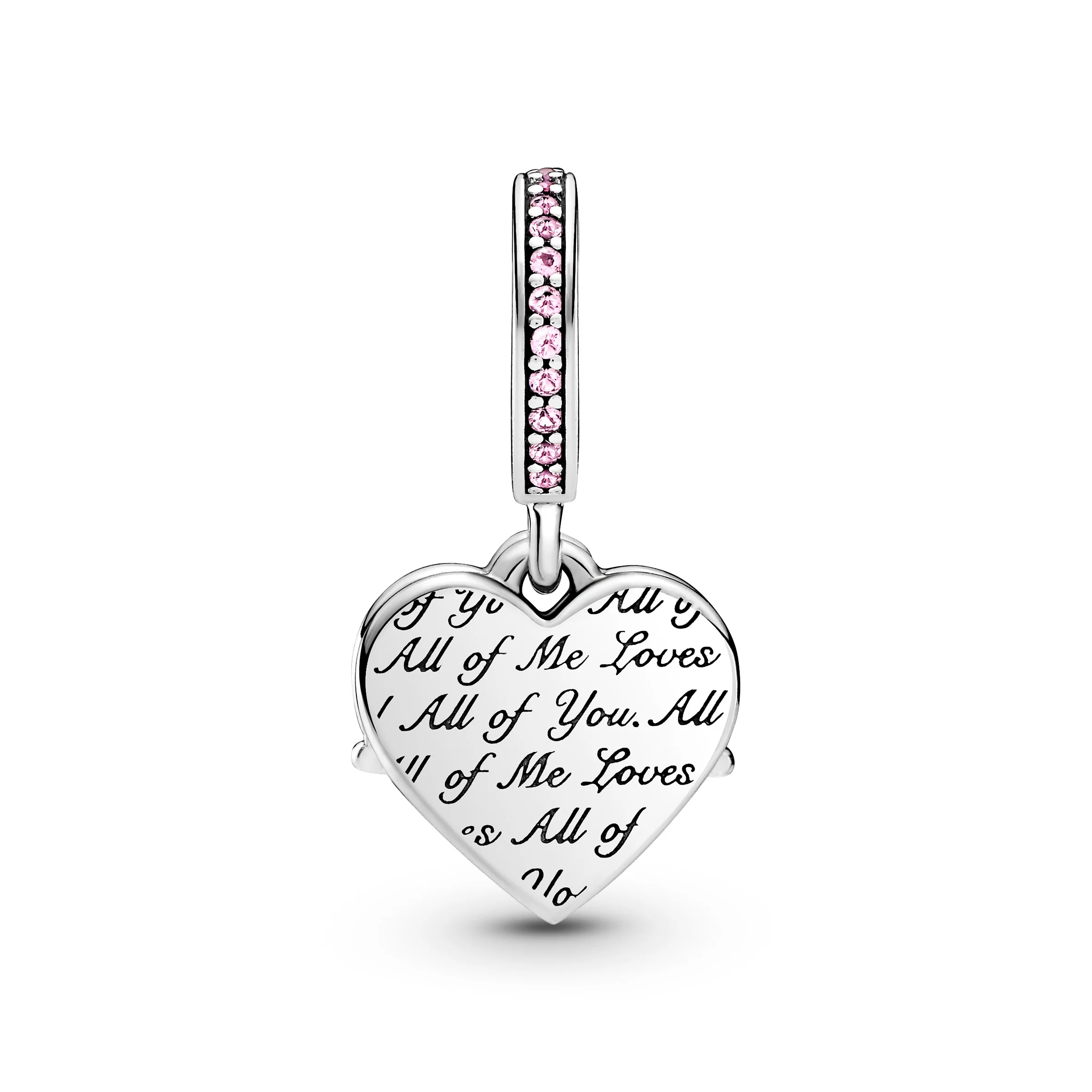 Mum Heart Sterling Silver Dangle With Fancy Fairy Tale Pink Cubic Zirconia, Phlox Pink And Cerise Crystal - Image 4