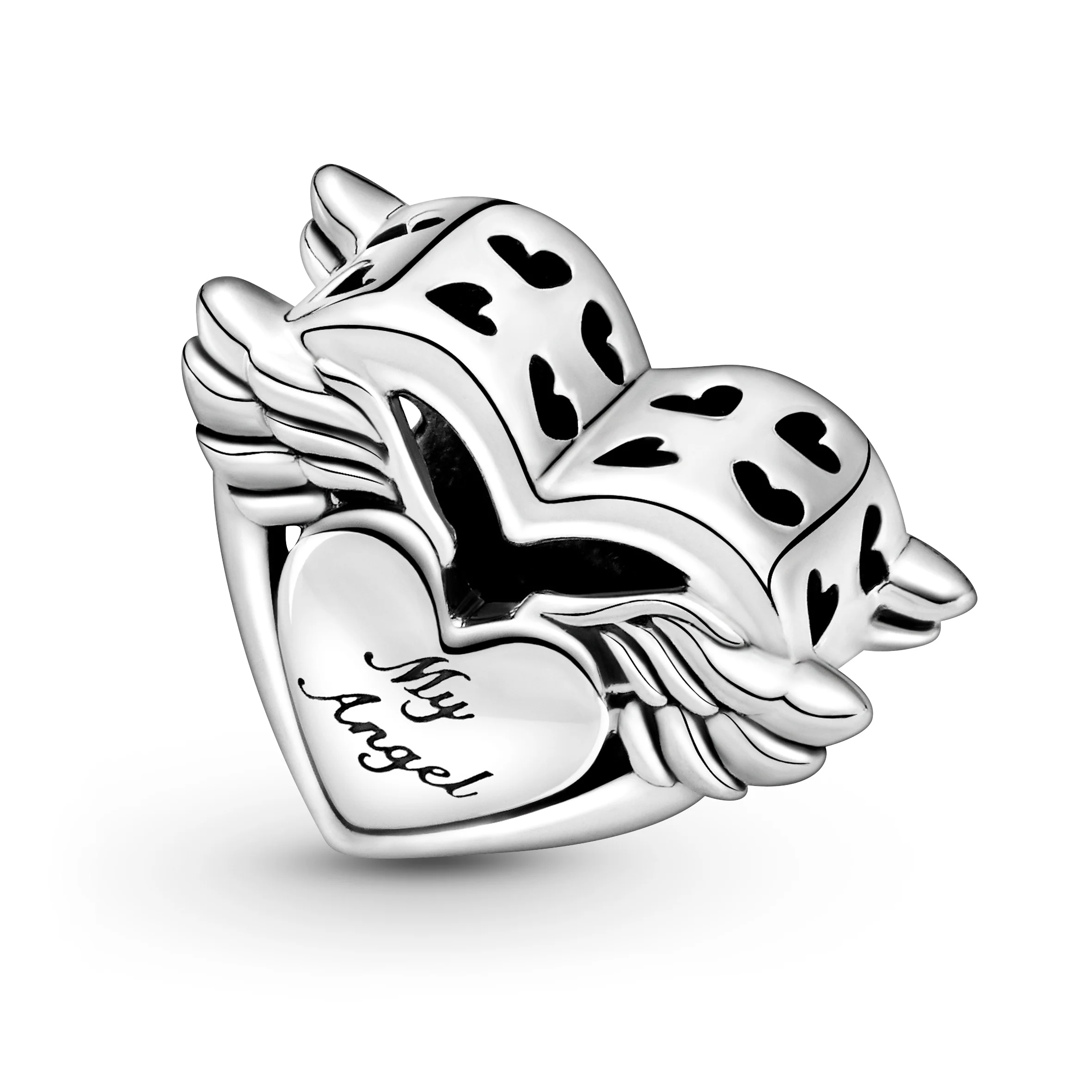 Mum Heart With Wings Sterling Silver Charm - Image 5