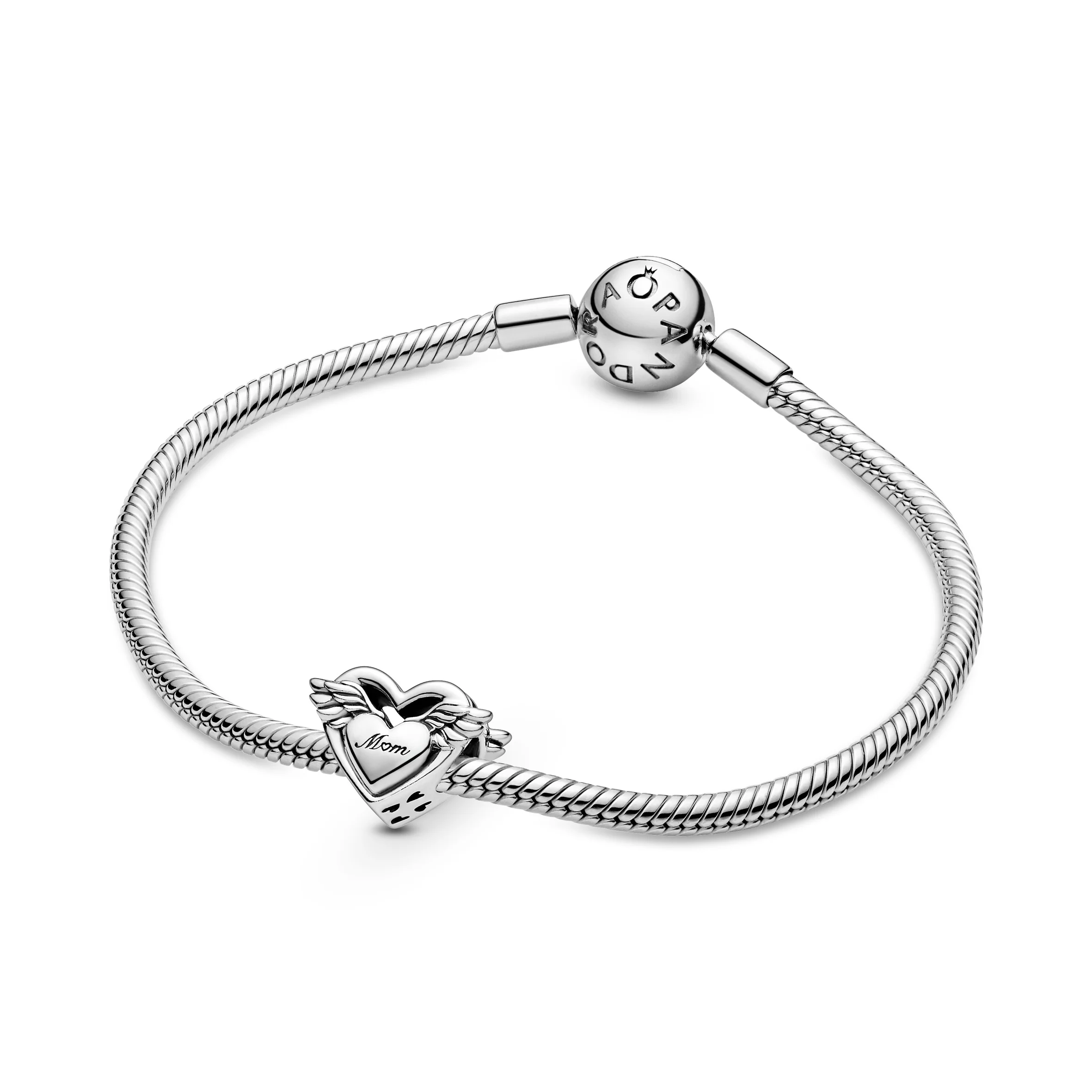 Mum Heart With Wings Sterling Silver Charm - Image 6