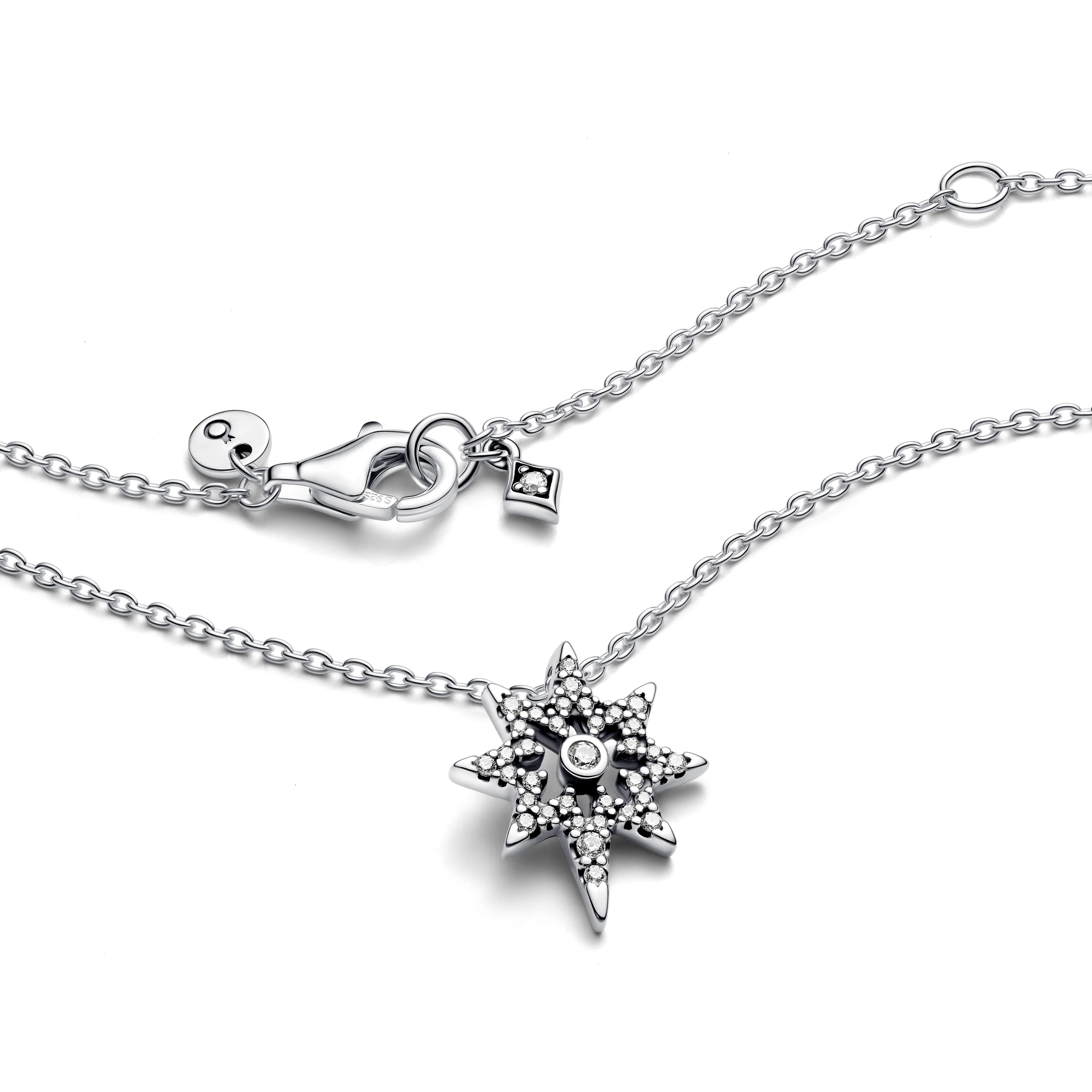 North Star Sterling Silver Pendant Necklace With Clear Cubic Zirconia - Image 4