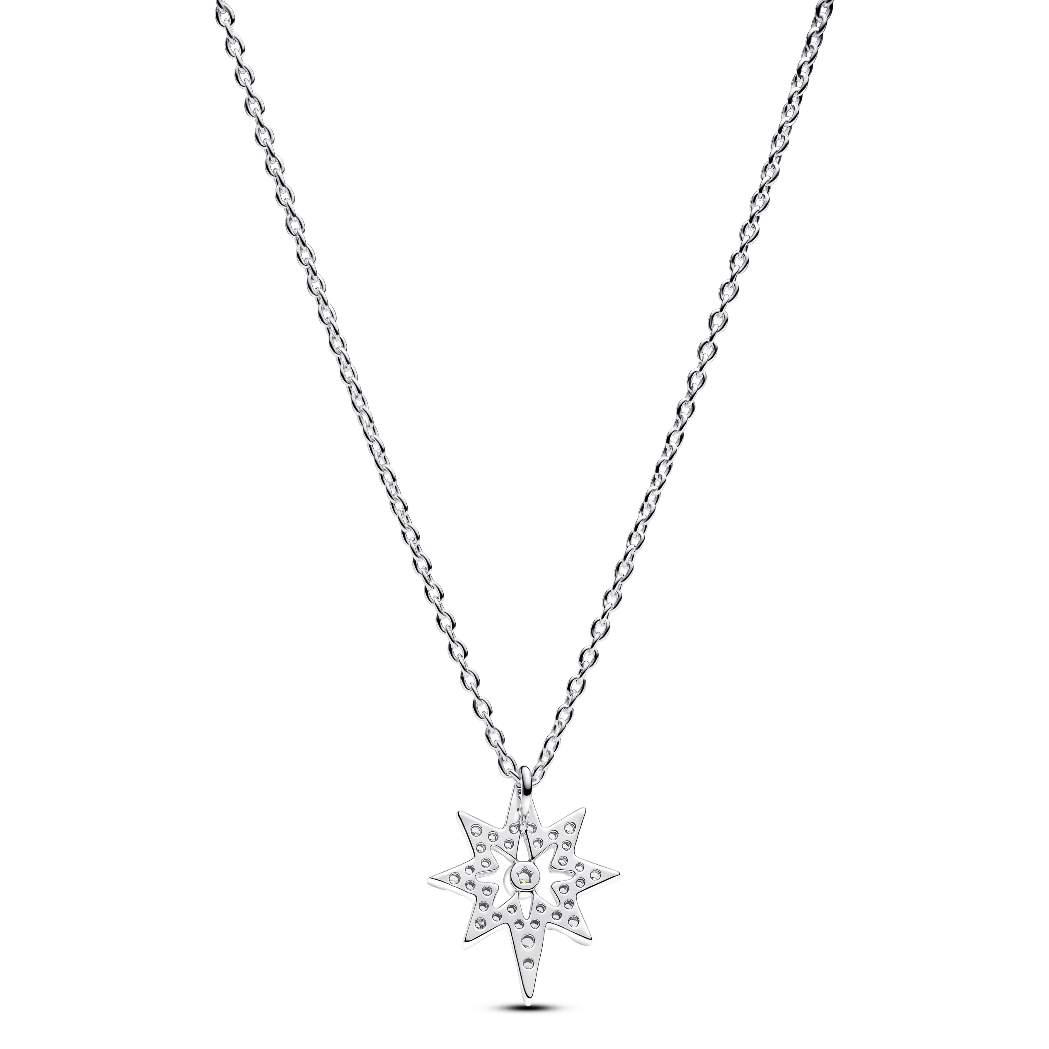 North Star Sterling Silver Pendant Necklace With Clear Cubic Zirconia - Image 5
