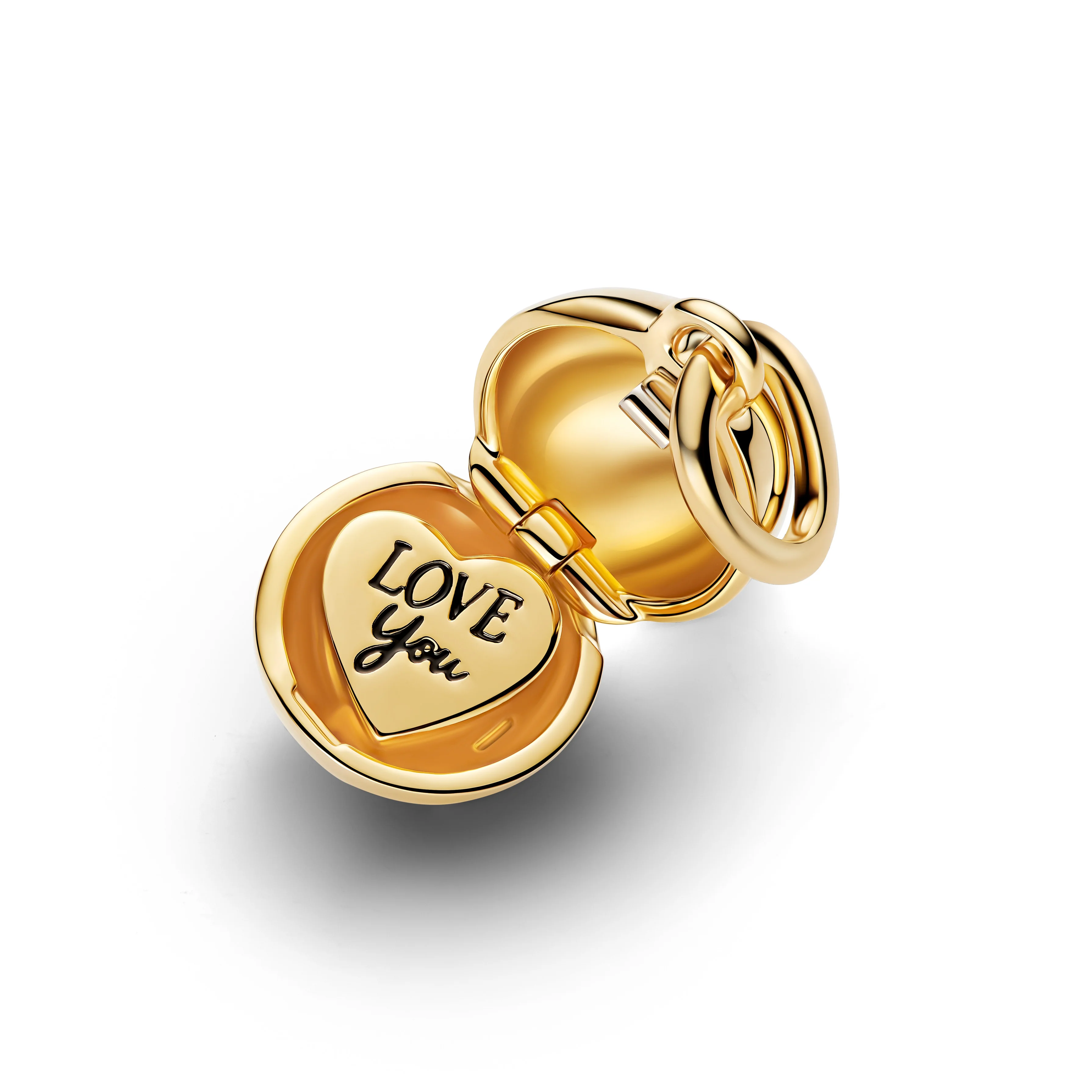 Openable Mom Ball 14K Gold-Plated Dangle With Clear Cubic Zirconia And Black Enamel - Image 3