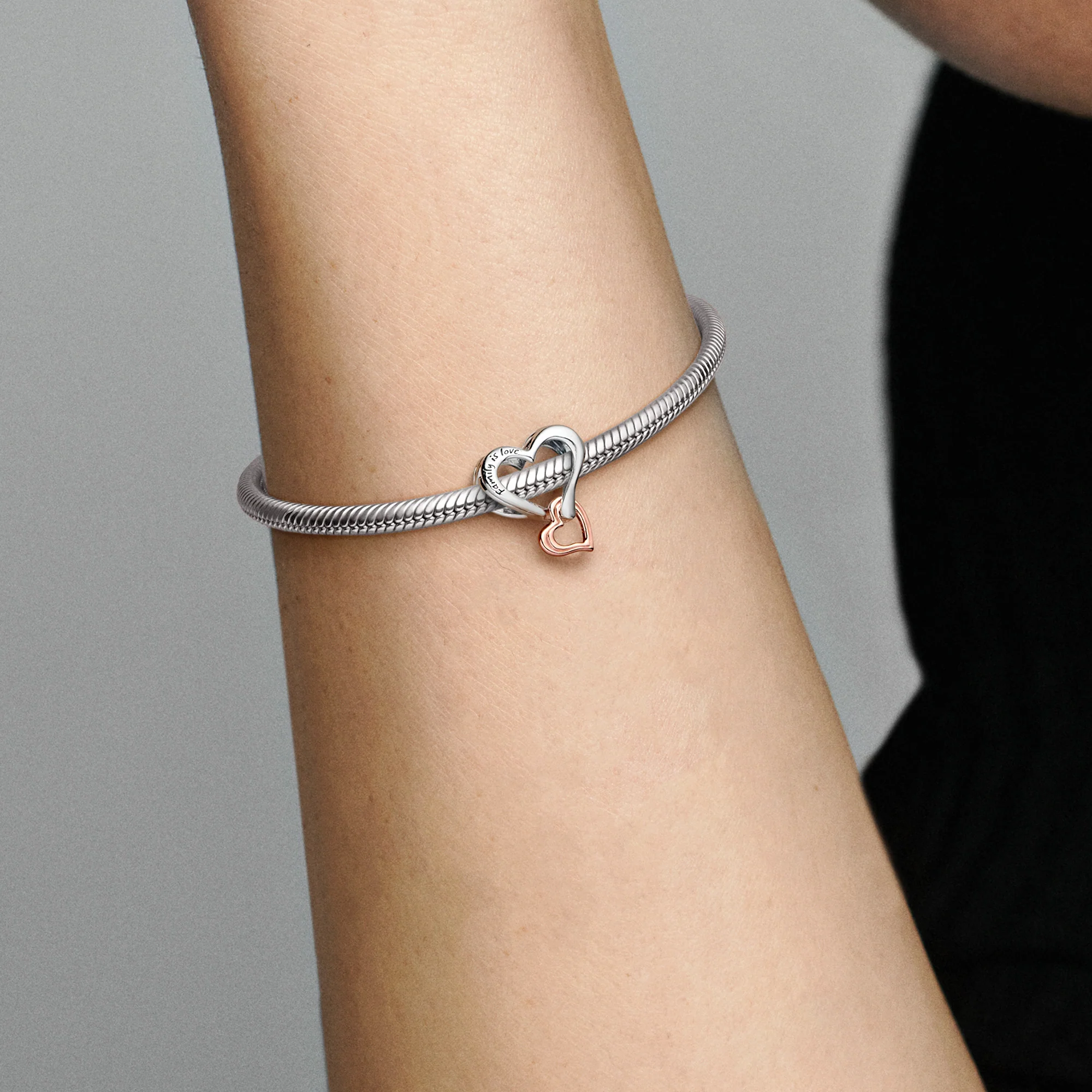 Openwork Heart Sterling Silver And 14K Gold-Plated Charm - Image 2