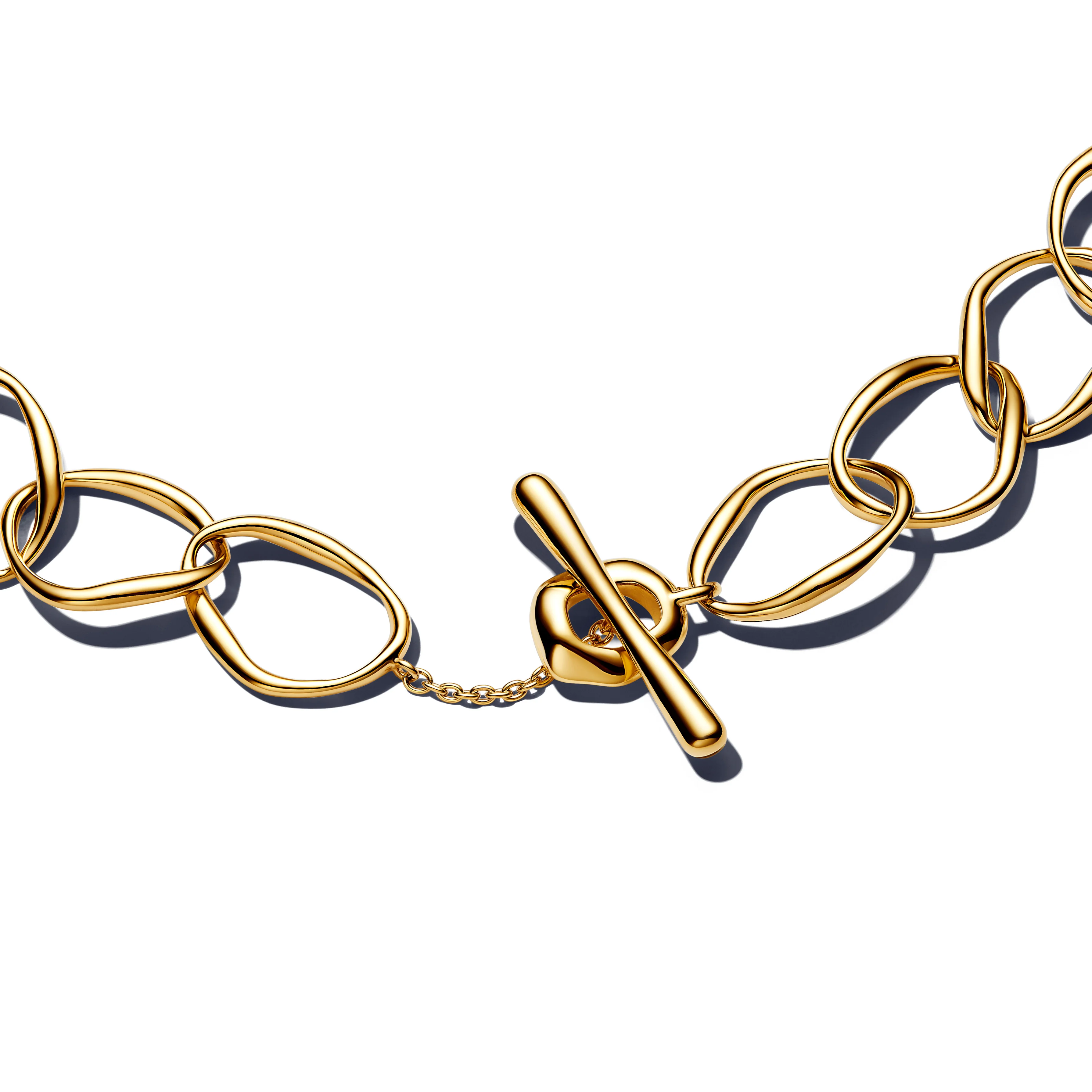 Organically Shaped Link 14K Gold-Plated Necklace - Image 3