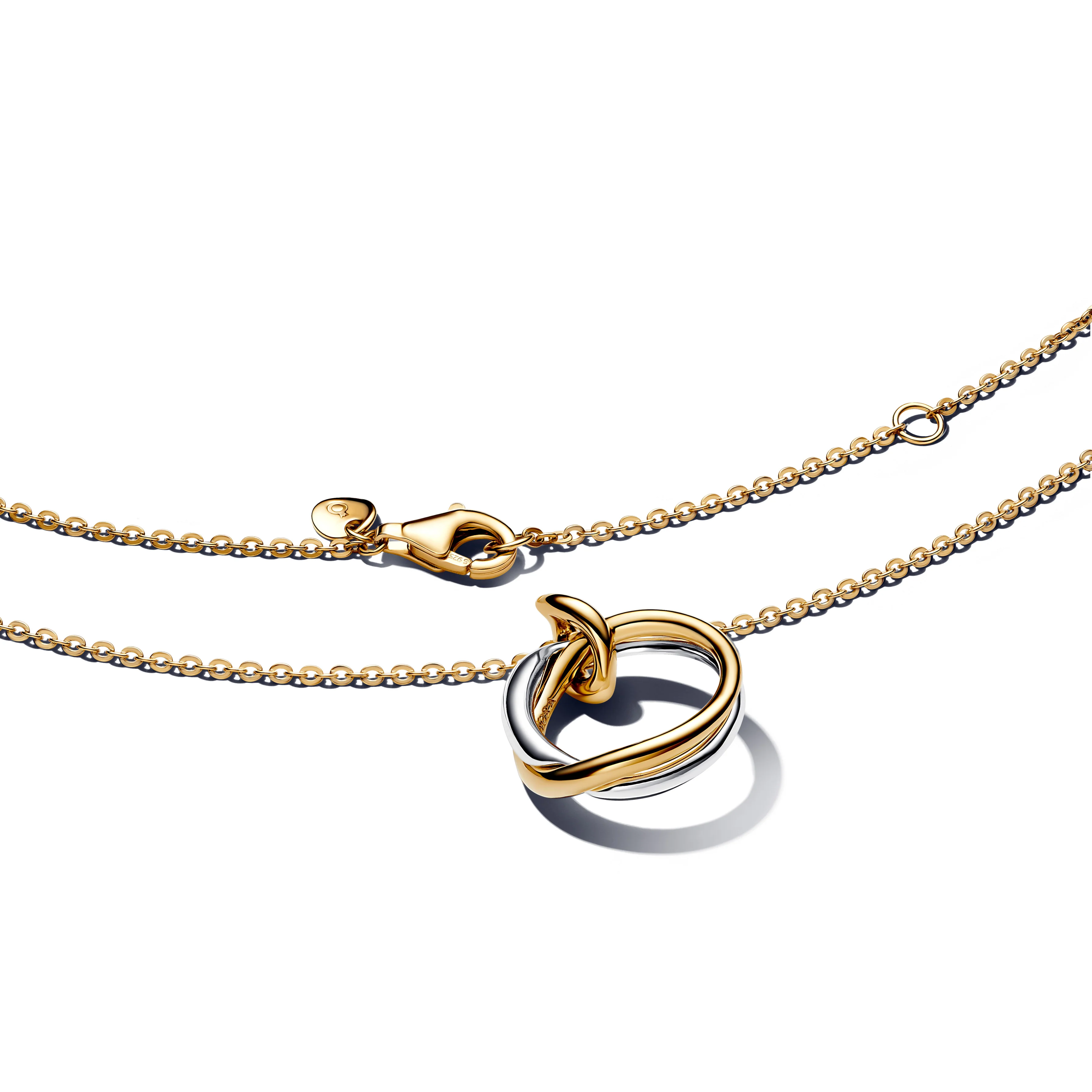 Organically Shaped Sterling Silver And 14K Gold-Plated Pendant Necklace - Image 4