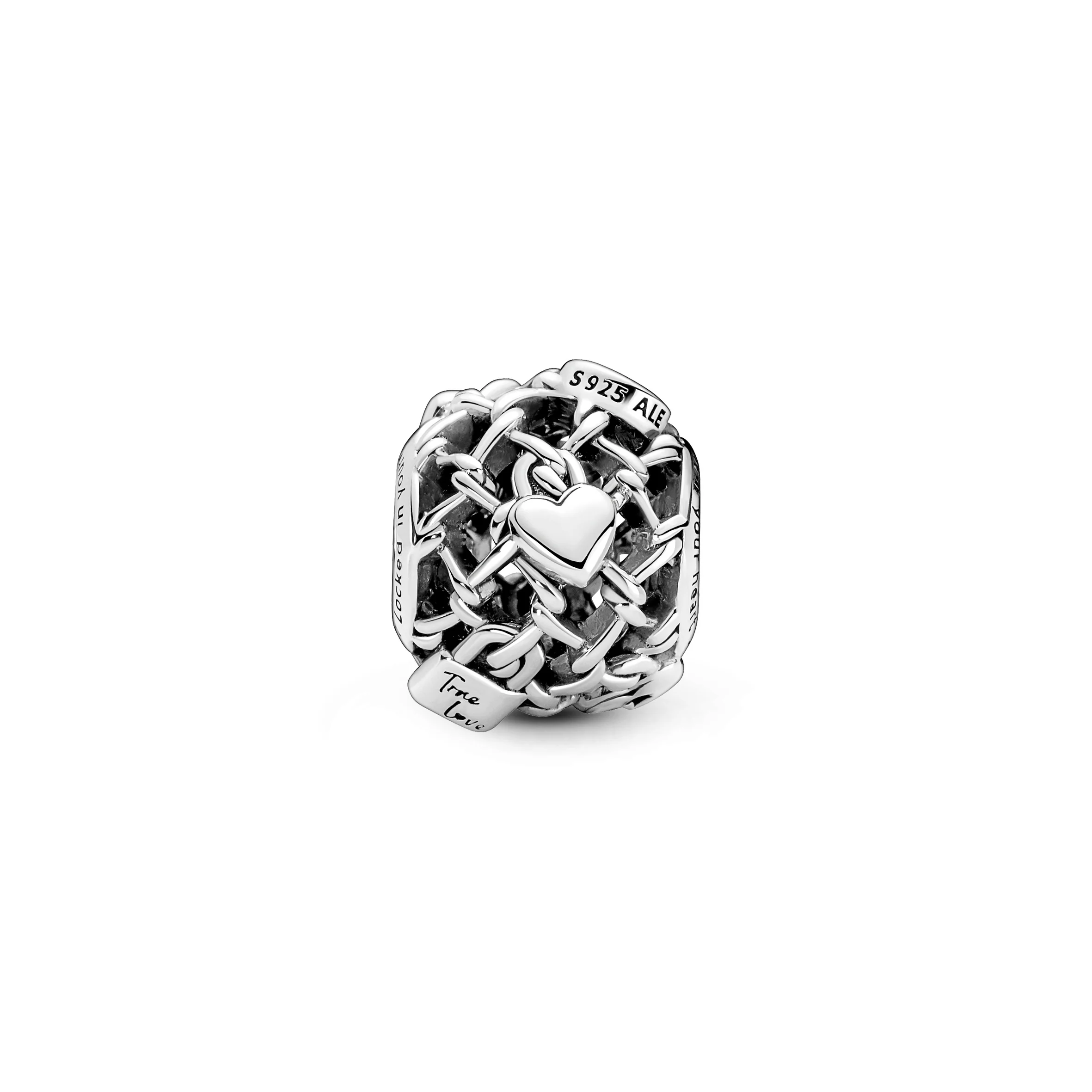 Padlock And Fence Sterling Silver Charm