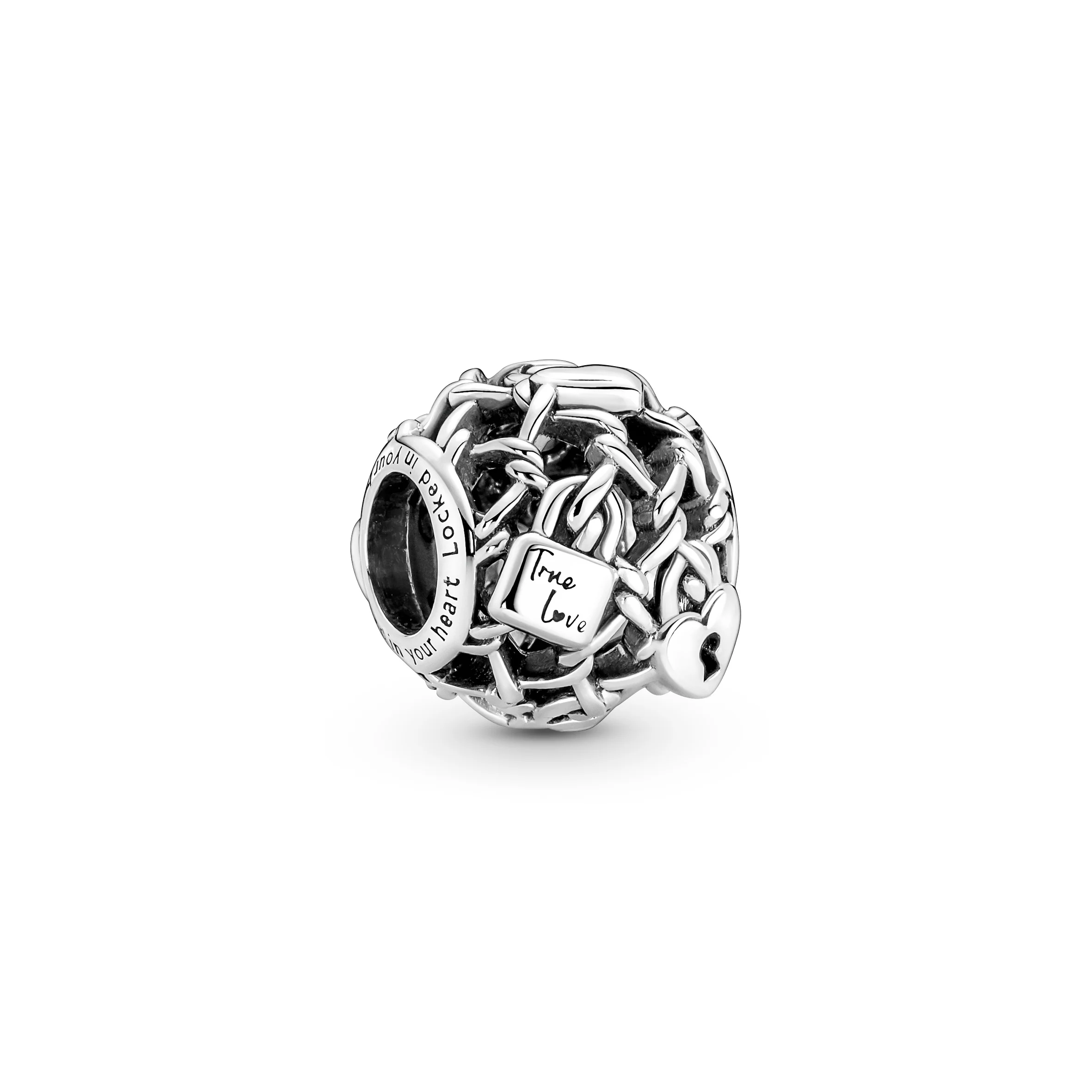 Padlock And Fence Sterling Silver Charm - Image 5