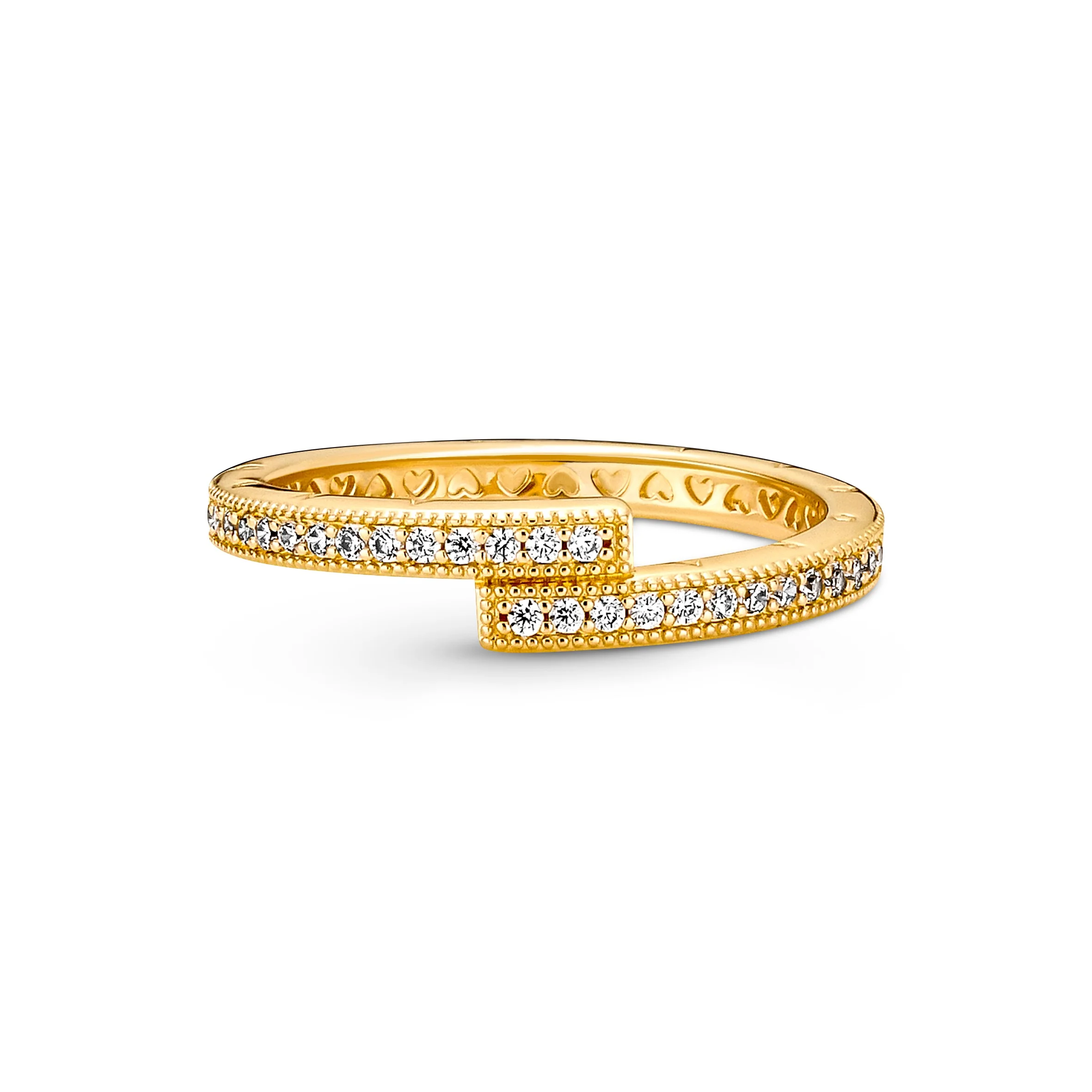 Pandora Logo 14K Gold-Plated Ring With Clear Cubic Zirconia - Image 3