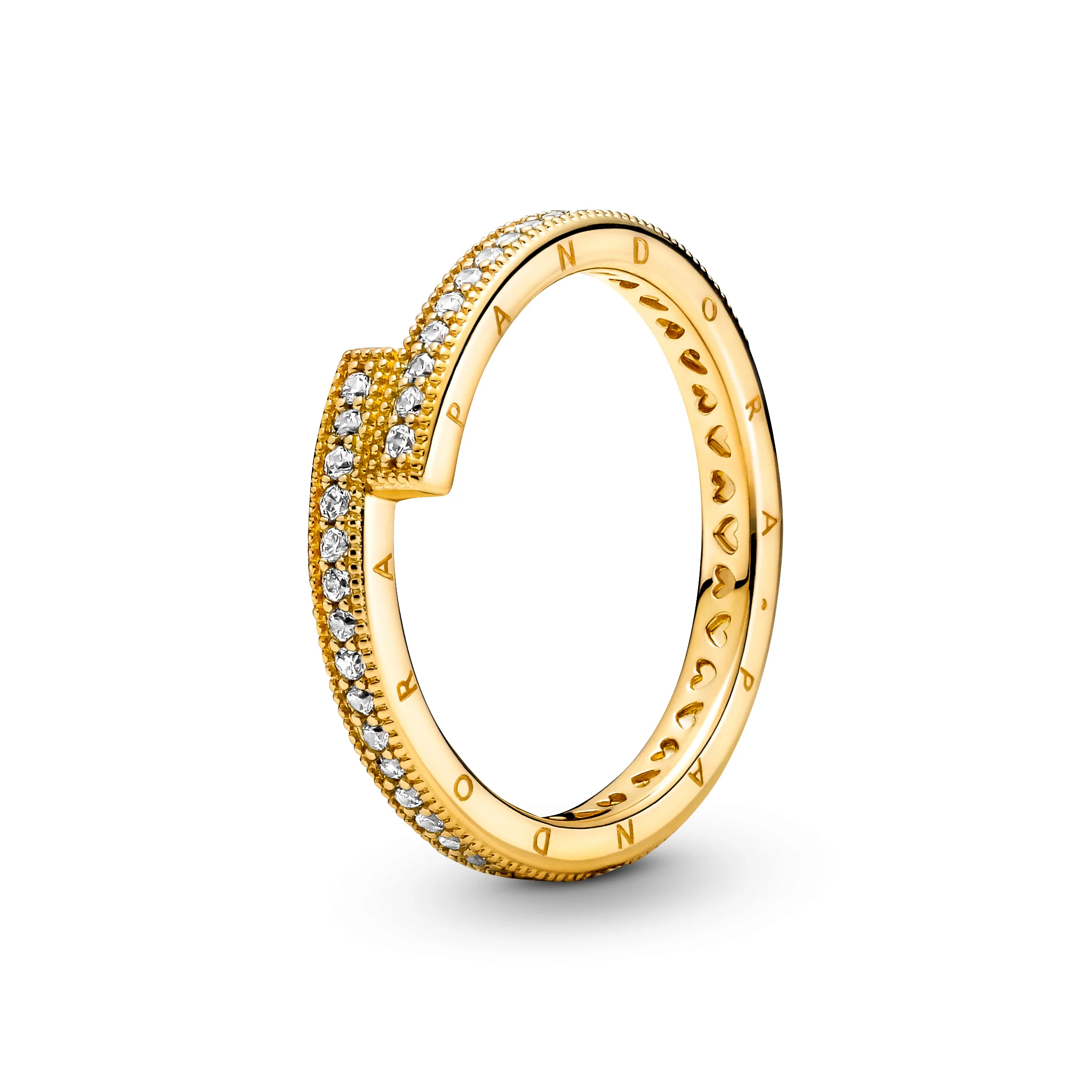 Pandora Logo 14K Gold-Plated Ring With Clear Cubic Zirconia - Image 4