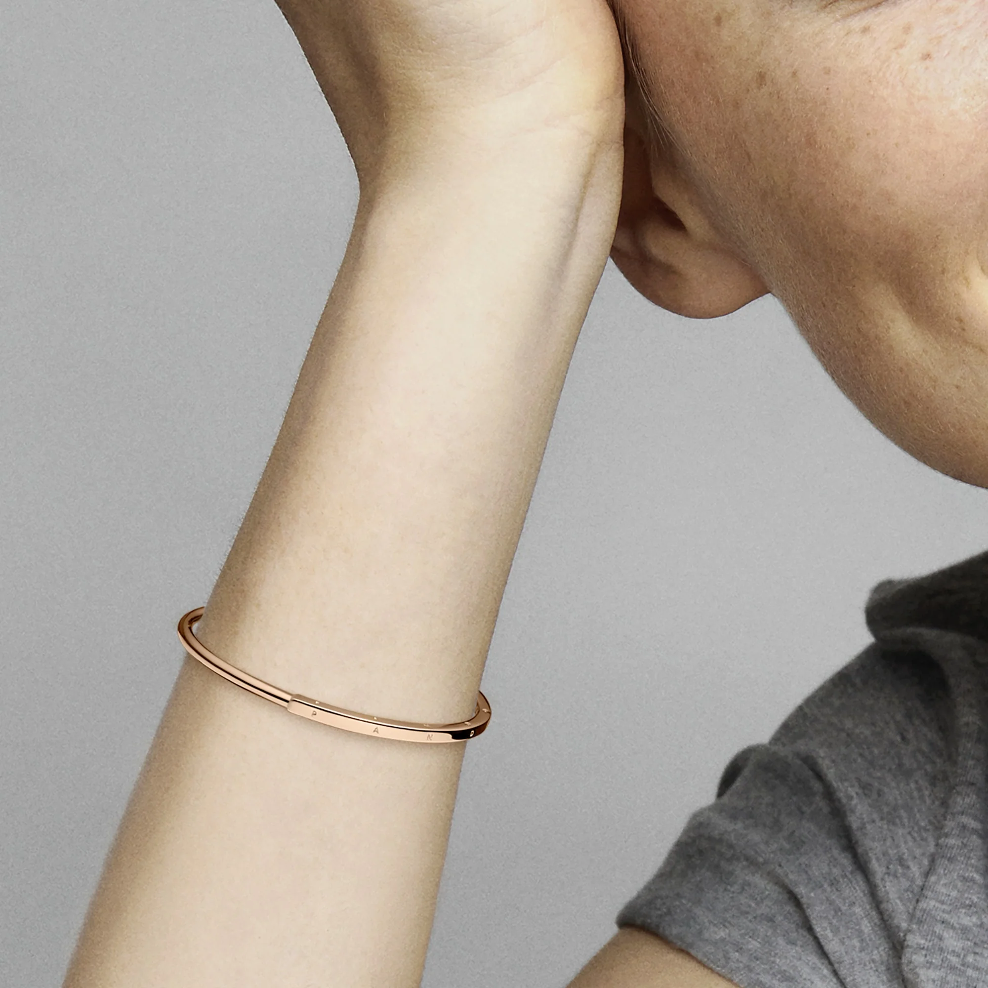 Pandora Logo 14K Rose Gold-Plated Open Bangle - Image 3