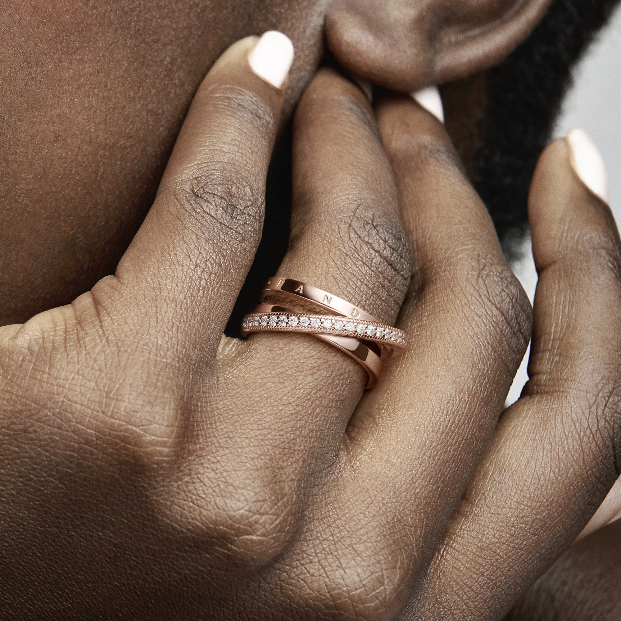 Pandora Logo 14K Rose Gold-Plated Ring With Clear Cubic Zirconia - Image 2