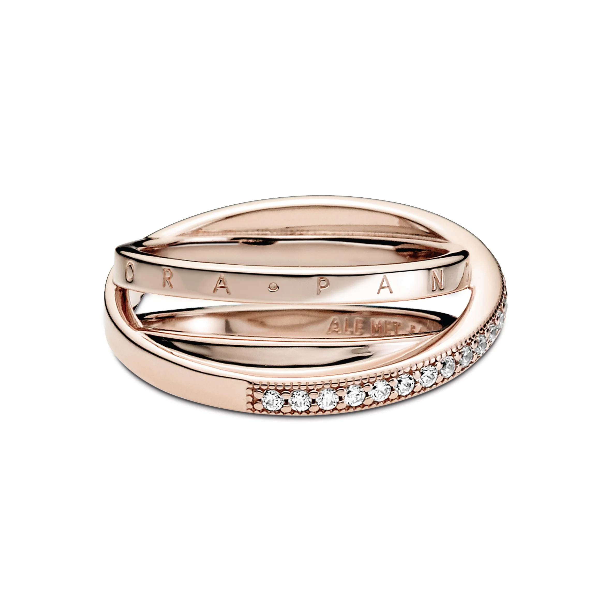 Pandora Logo 14K Rose Gold-Plated Ring With Clear Cubic Zirconia - Image 3