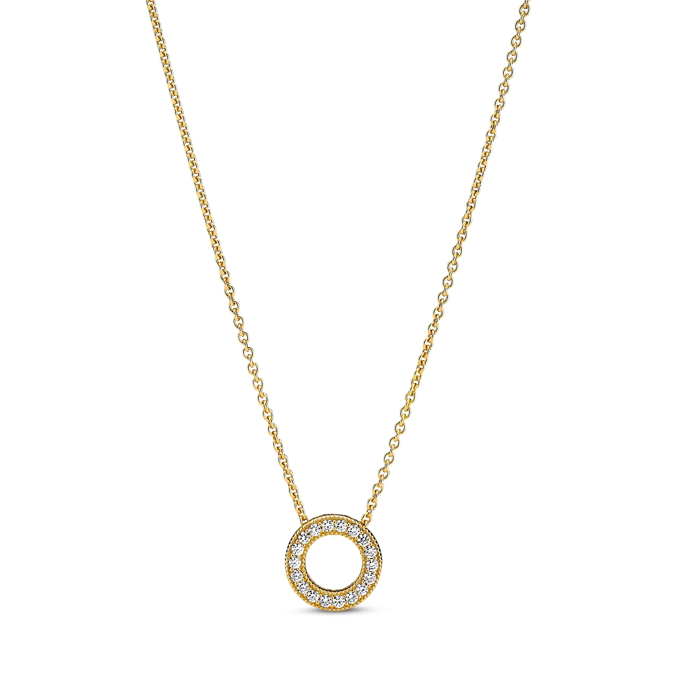 Pandora Logo Reversible 14K Gold-Plated Collier With Clear Cubic Zirconia - Image 3