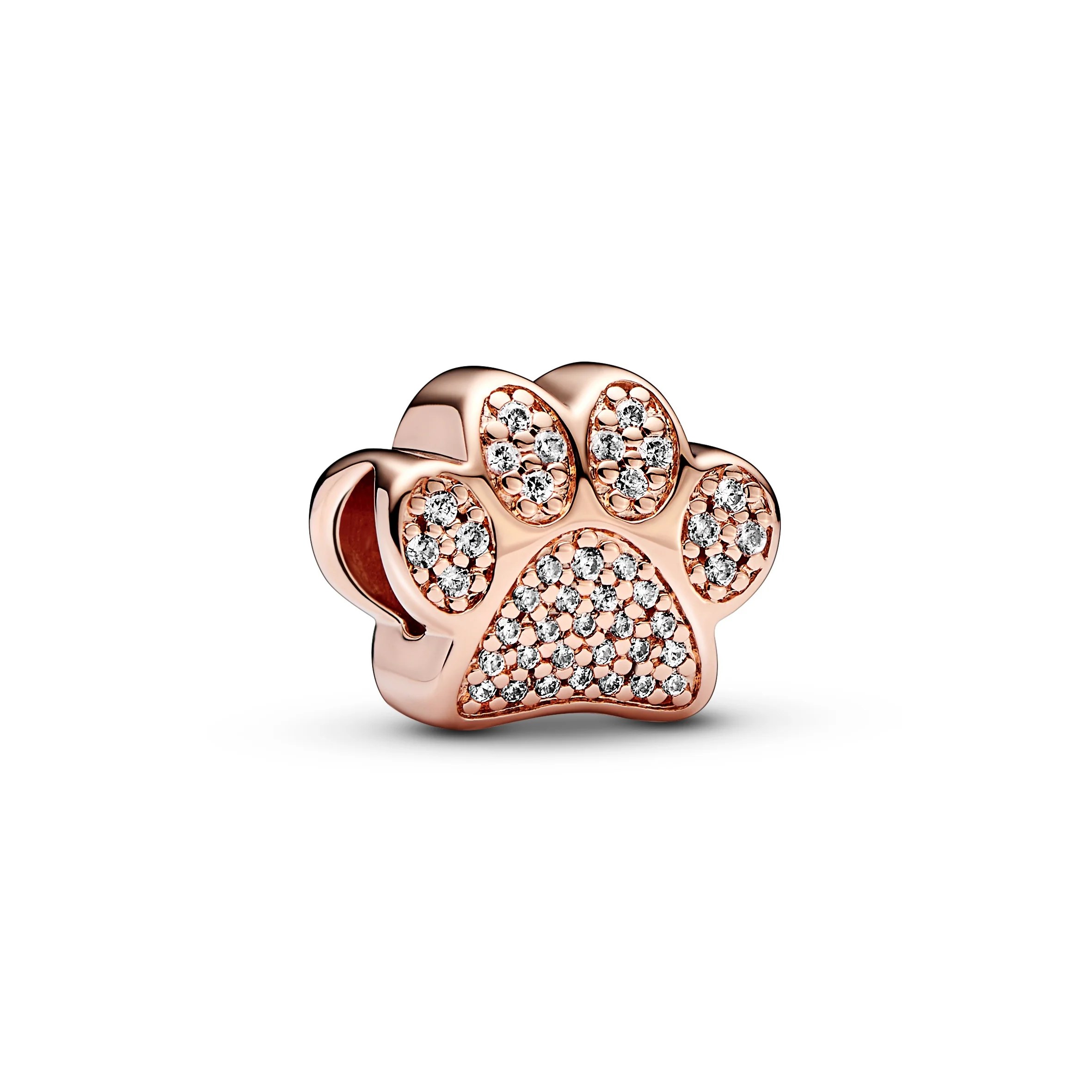Paw 14K Rose Gold-Plated Charm With Clear Cubic Zirconia - Image 4