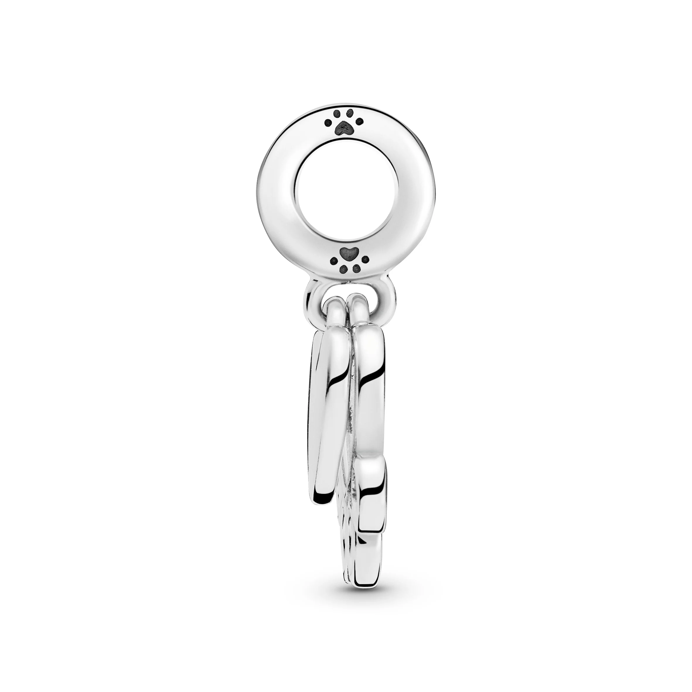 Paw Print And Heart Sterling Silver Dangle - Image 2