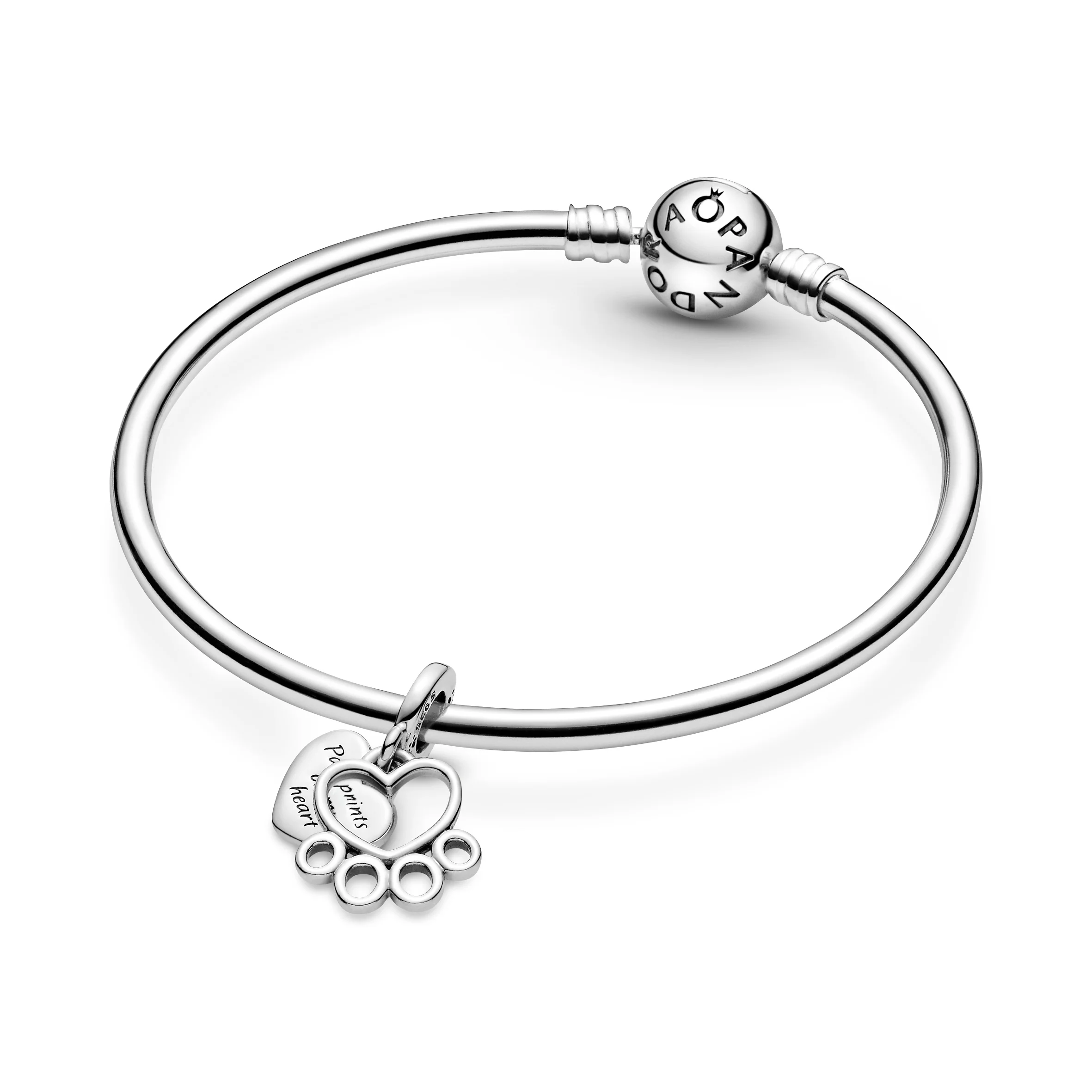 Paw Print And Heart Sterling Silver Dangle - Image 4