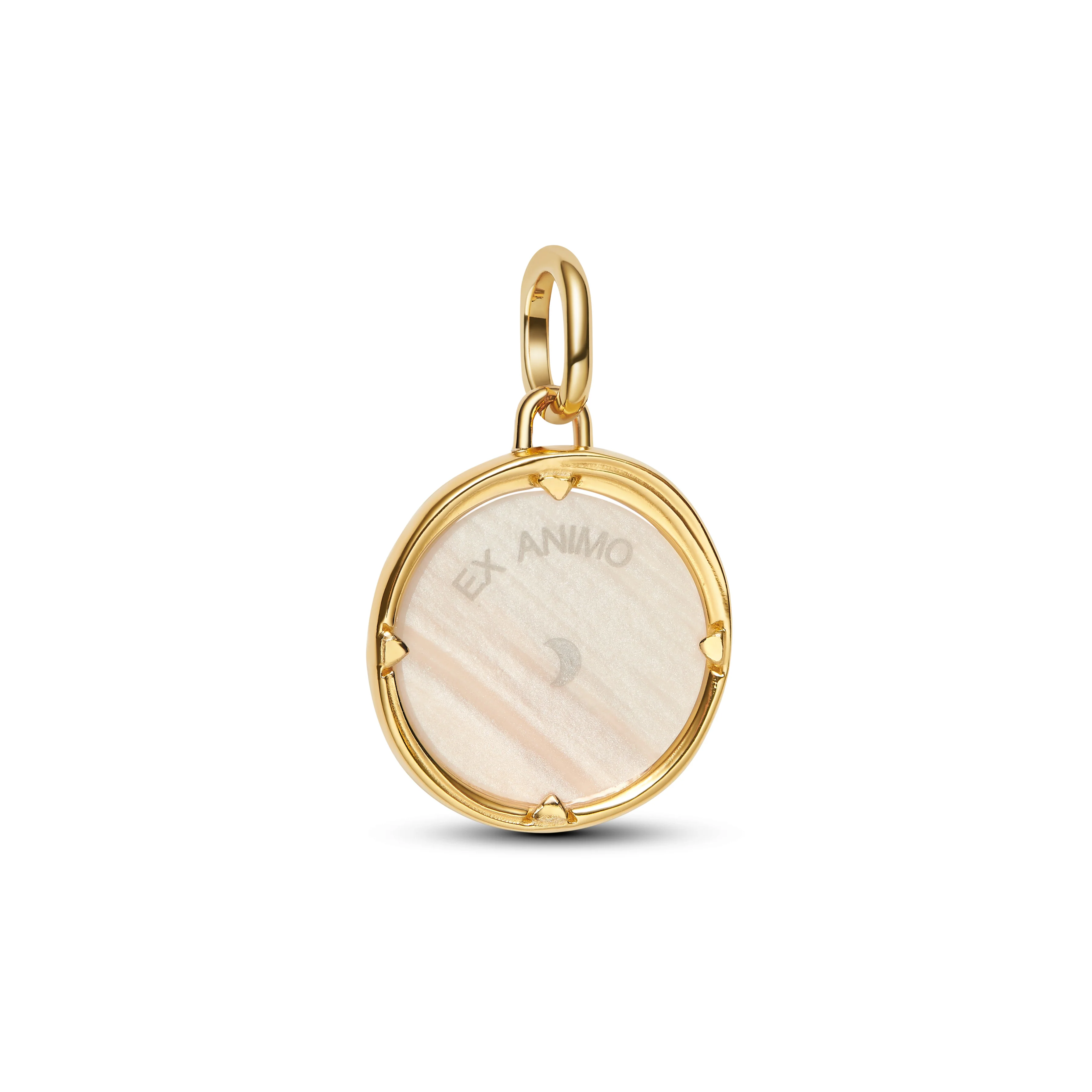 Pegasus 14K Gold-Plated Medallion With Golden White Bioresin Man-Made Mother Of Pearl - Image 3
