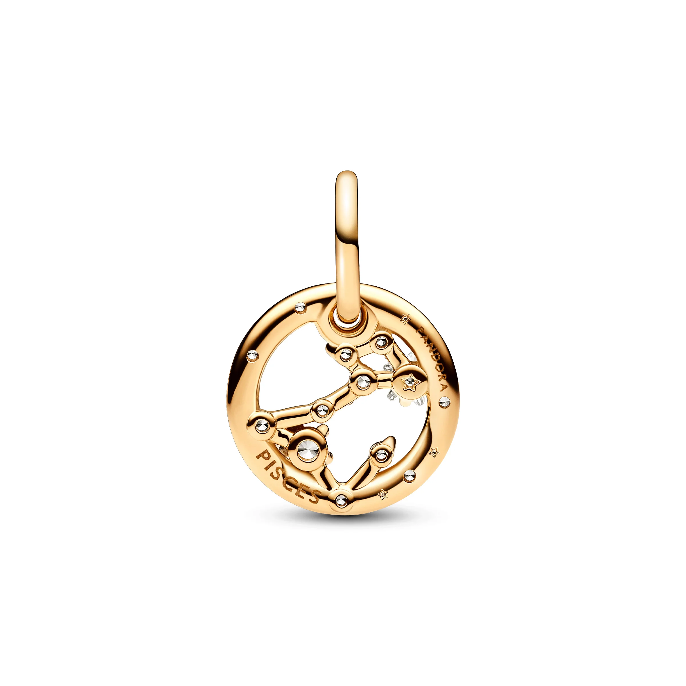 Pisces Zodiac 14K Gold-Plated Dangle With Clear Cubic Zirconia - Image 4