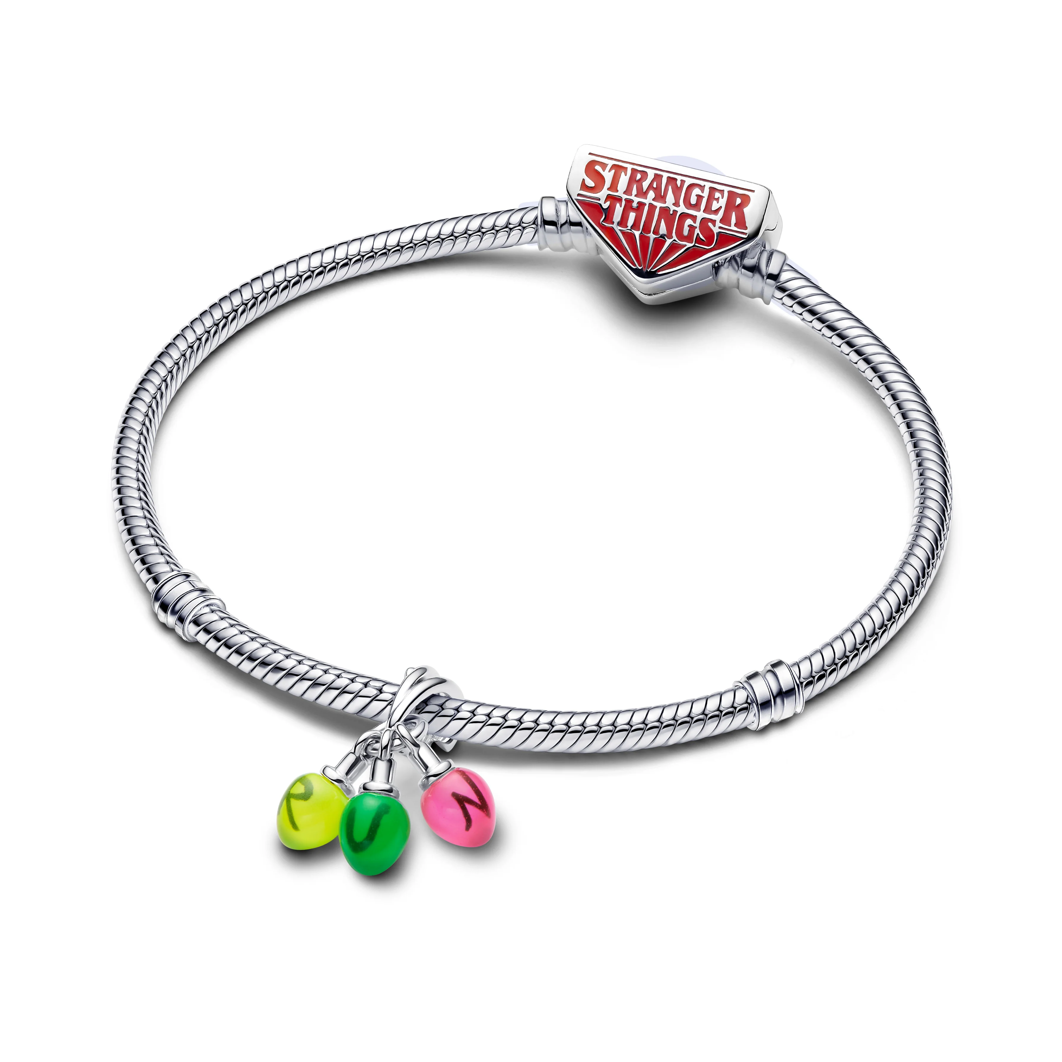 Project Red Lightbulbs Sterling Silver Dangle With Clear Cubic Zirconia, Black, Glow In The Dark Yellow, Green And Pink Enamel - Image 5