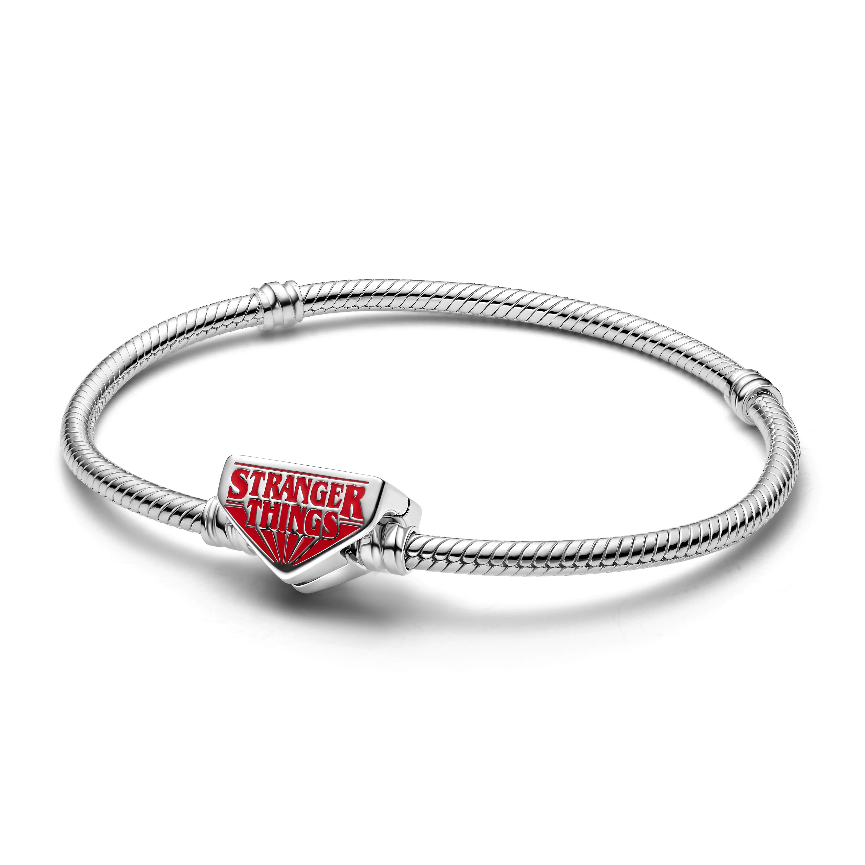 Project Red Snake Chain Sterling Silver Bracelet With Red Enamel