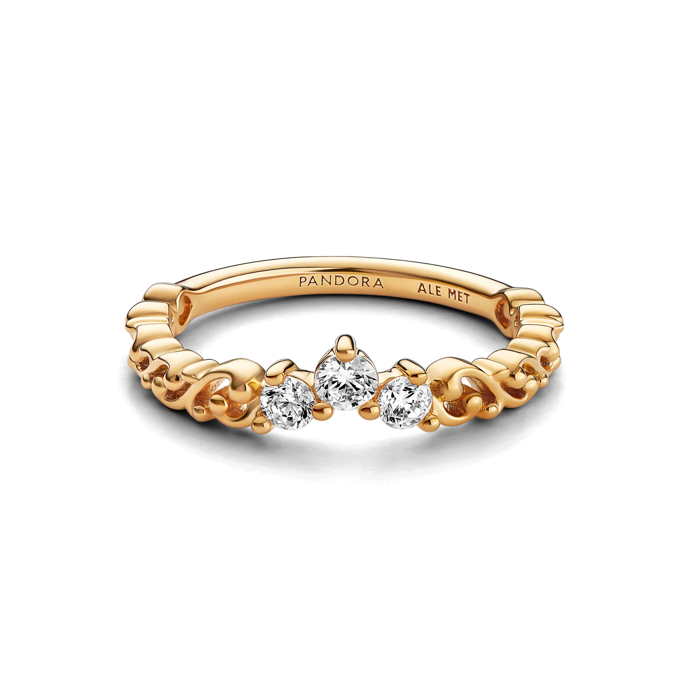 Regal Tiara 14K Gold-Plated Ring With Clear Cubic Zirconia - Image 3