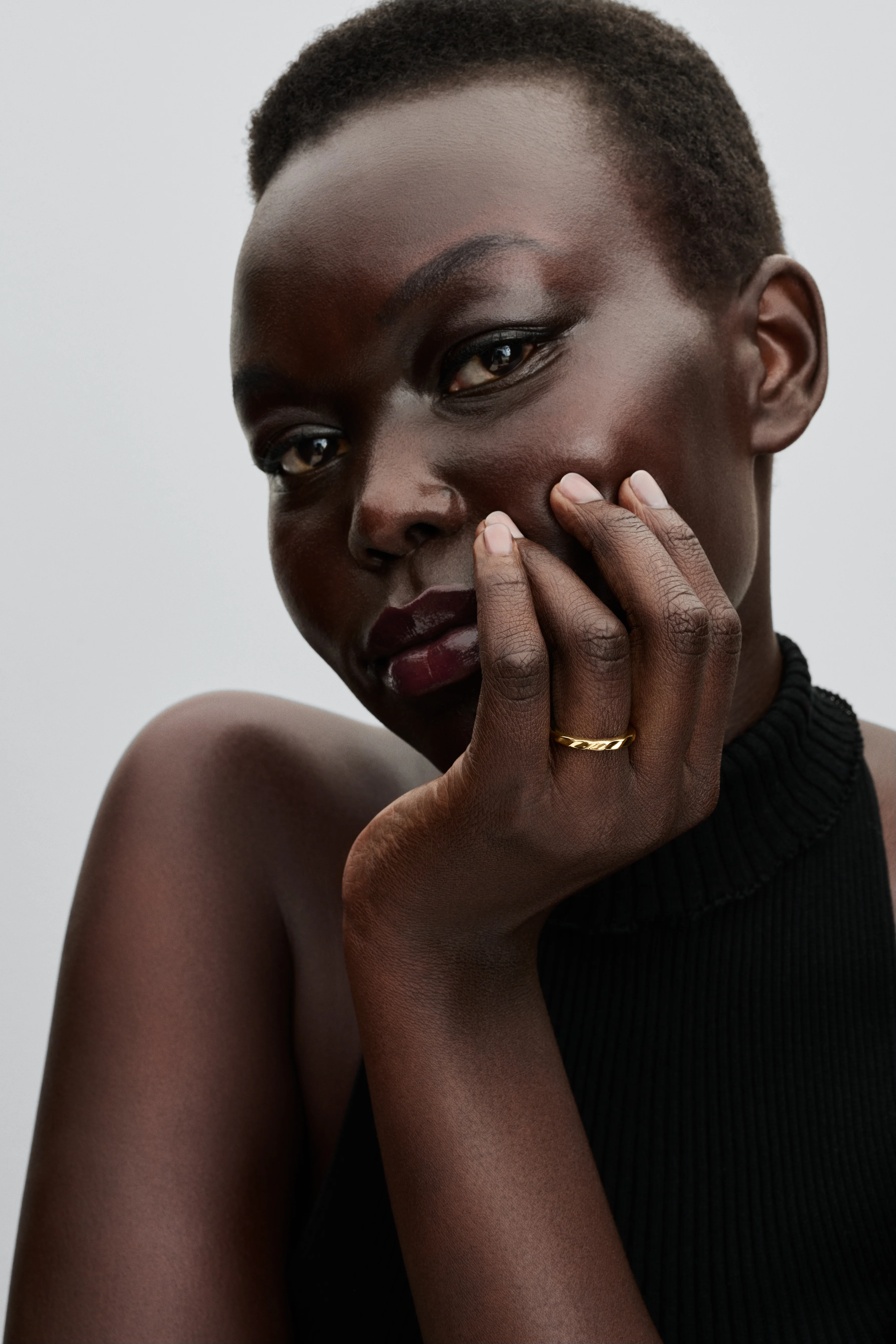 Rippled 14K Gold-Plated Ring - Image 4