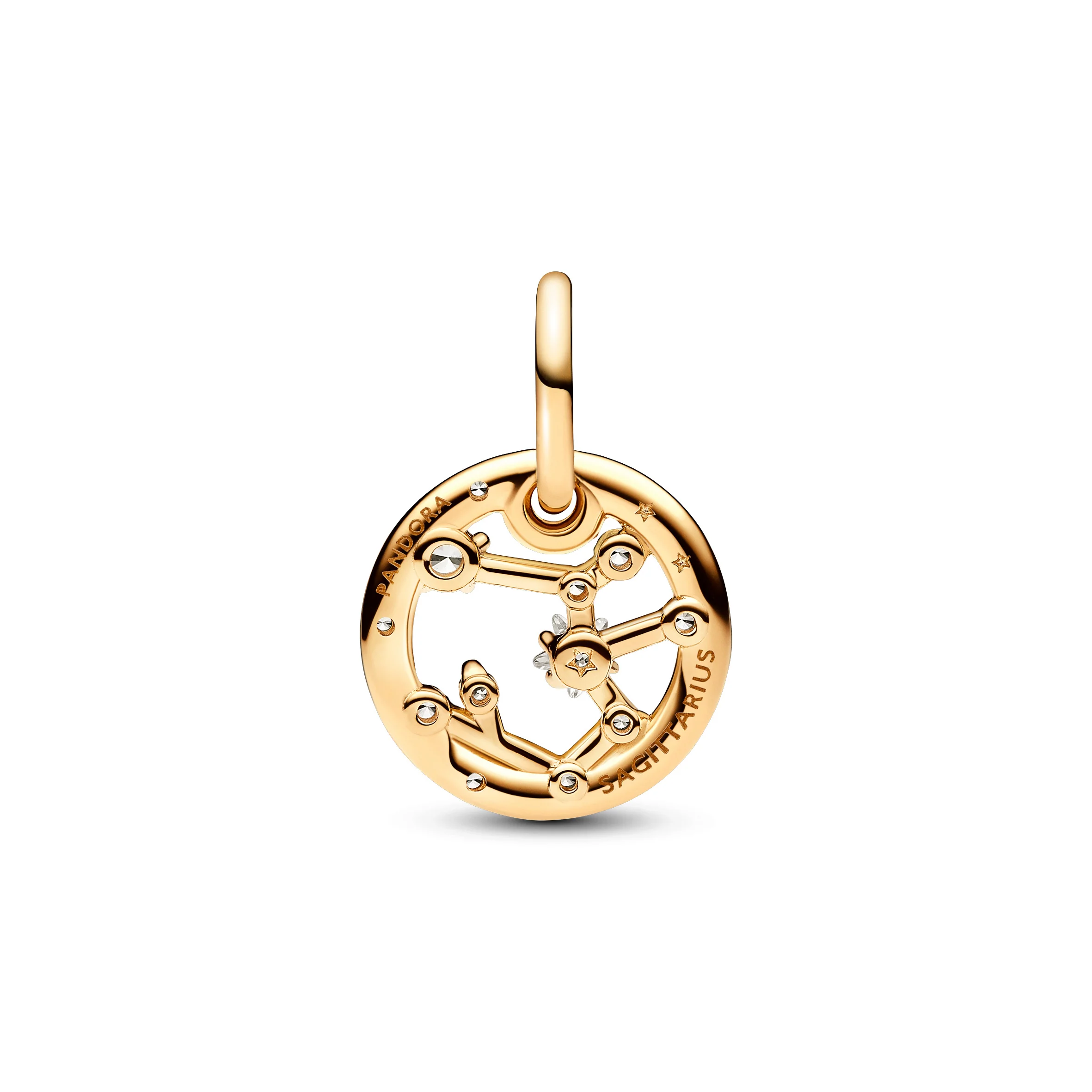 Sagittarius Zodiac 14K Gold-Plated Dangle With Clear Cubic Zirconia - Image 4