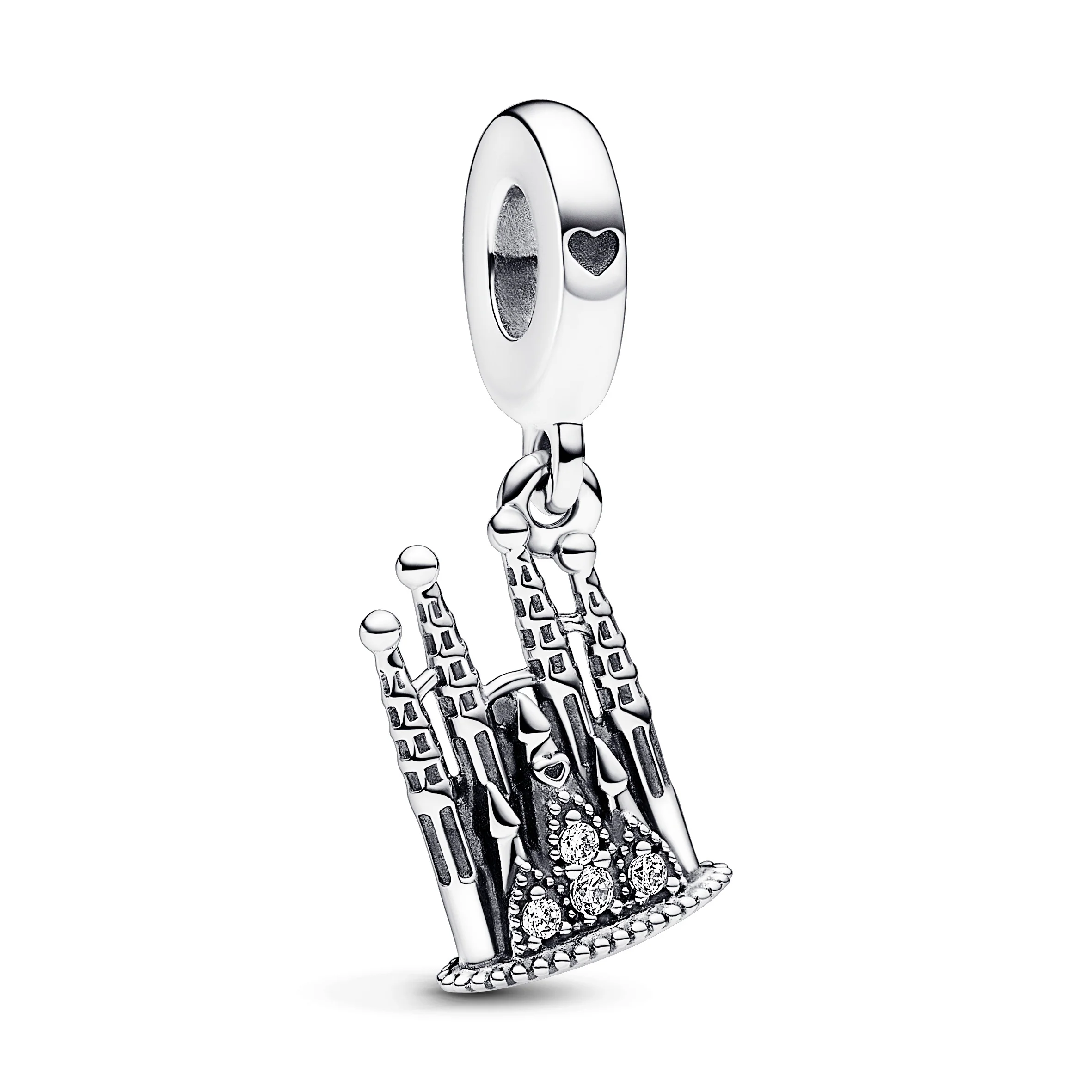 Sagrada Familia Sterling Silver Dangle With Clear Cubic Zirconia
