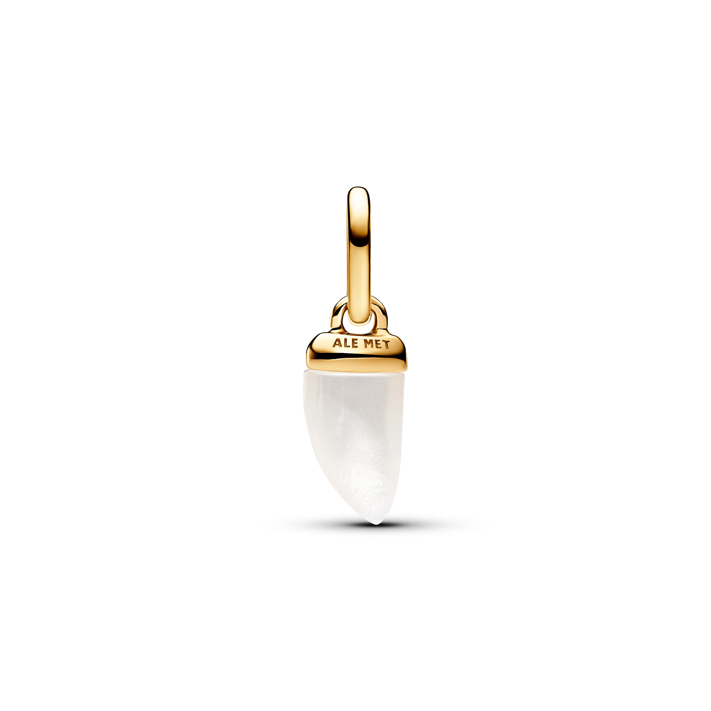 Shark Tooth 14K Gold-Plated Mini Dangle With White Bioresin Man-Made Mother Of Pearl - Image 4