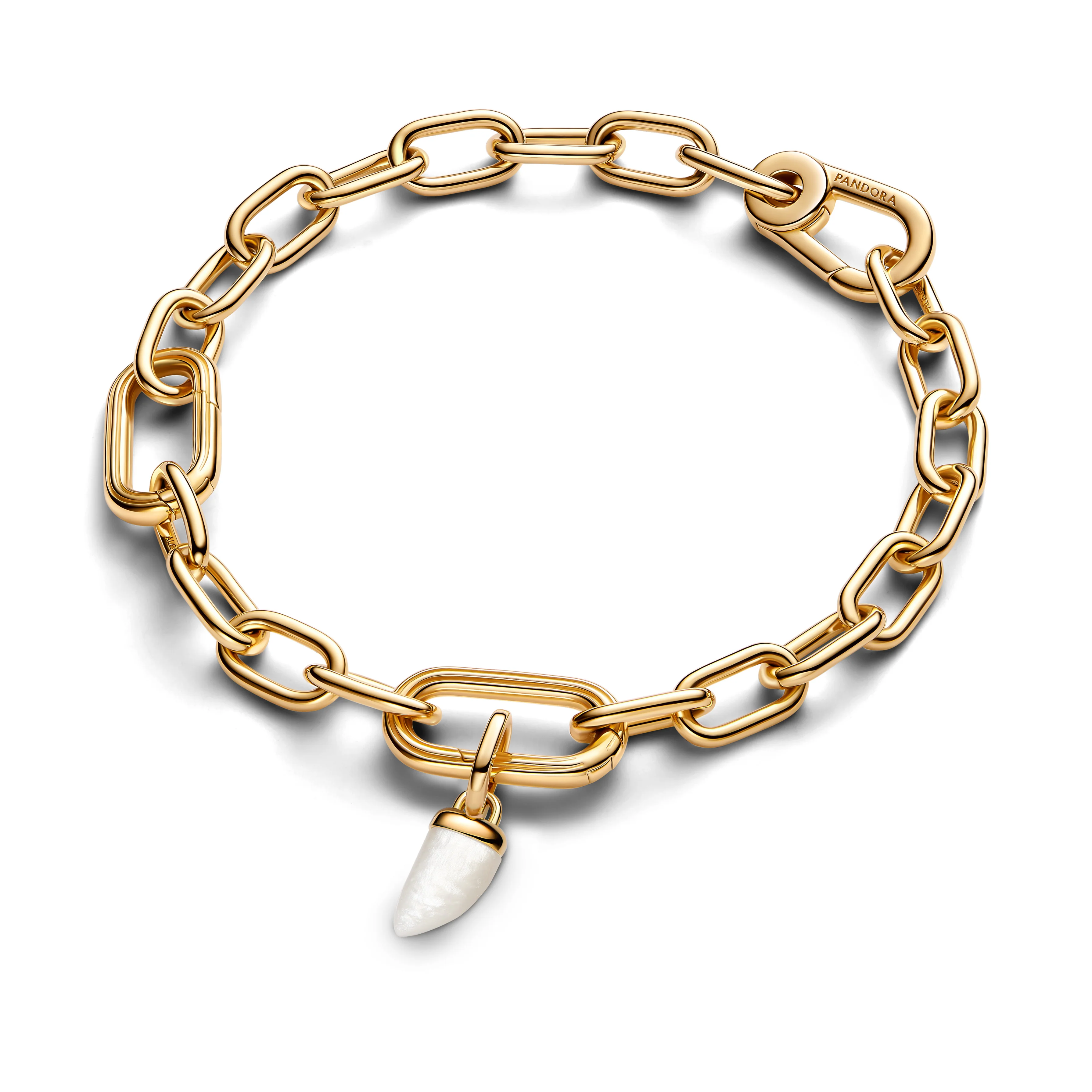 Shark Tooth 14K Gold-Plated Mini Dangle With White Bioresin Man-Made Mother Of Pearl - Image 5