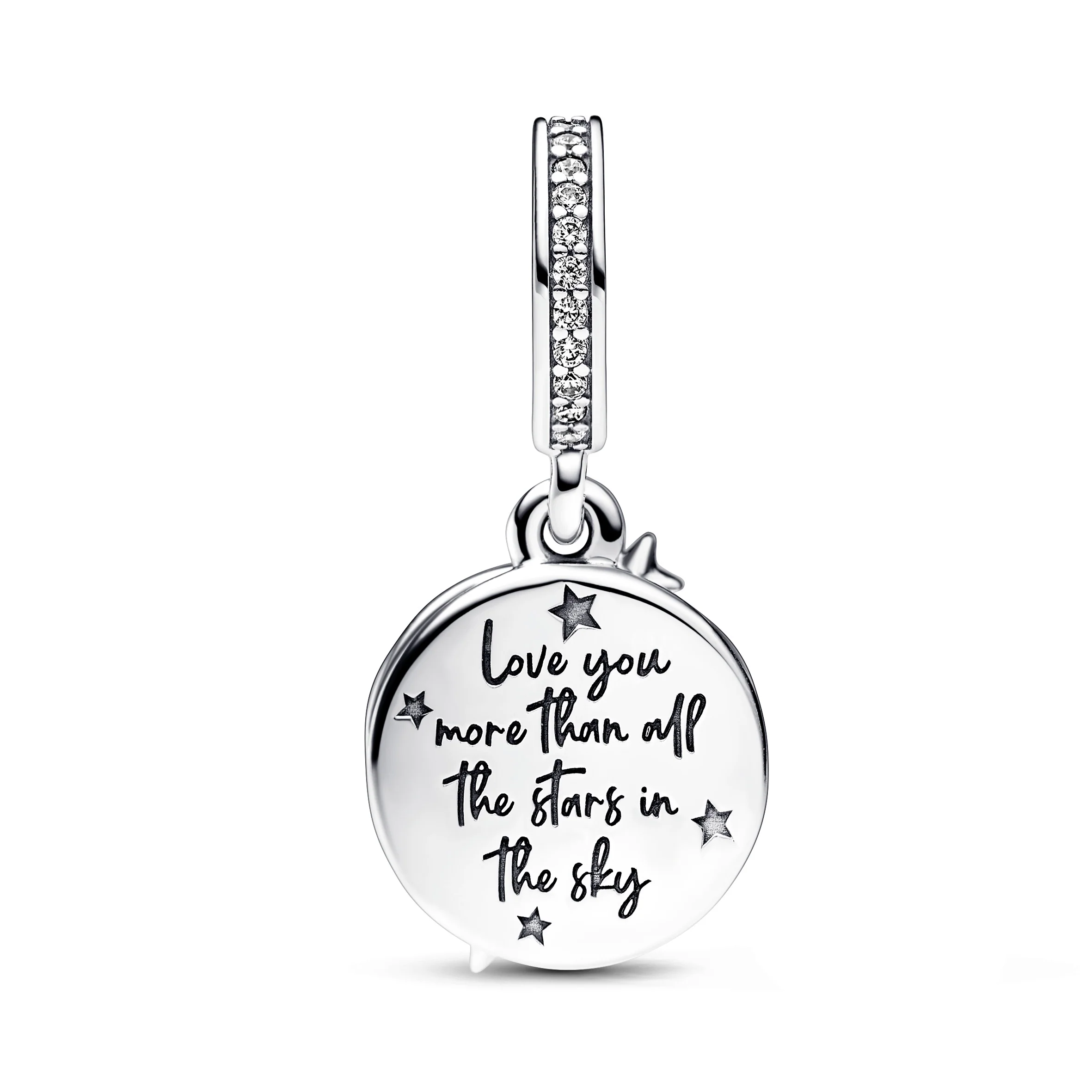 Shooting Star Sterling Silver And 14K Rose Gold-Plated Double Dangle With Clear Cubic Zirconia And Shimmering Blue Enamel - Image 4